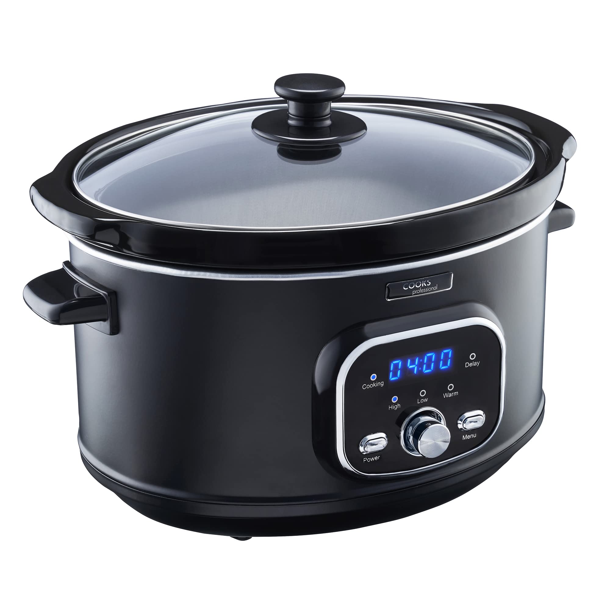 Professional Digital Slow Cooker with Glass Lid - 3.5L Capacity, 2 Heat Settings, Timer Delay & Keep Warm Function - Perfect for Large Family Meals, Meal Prep & Busy Weeknights