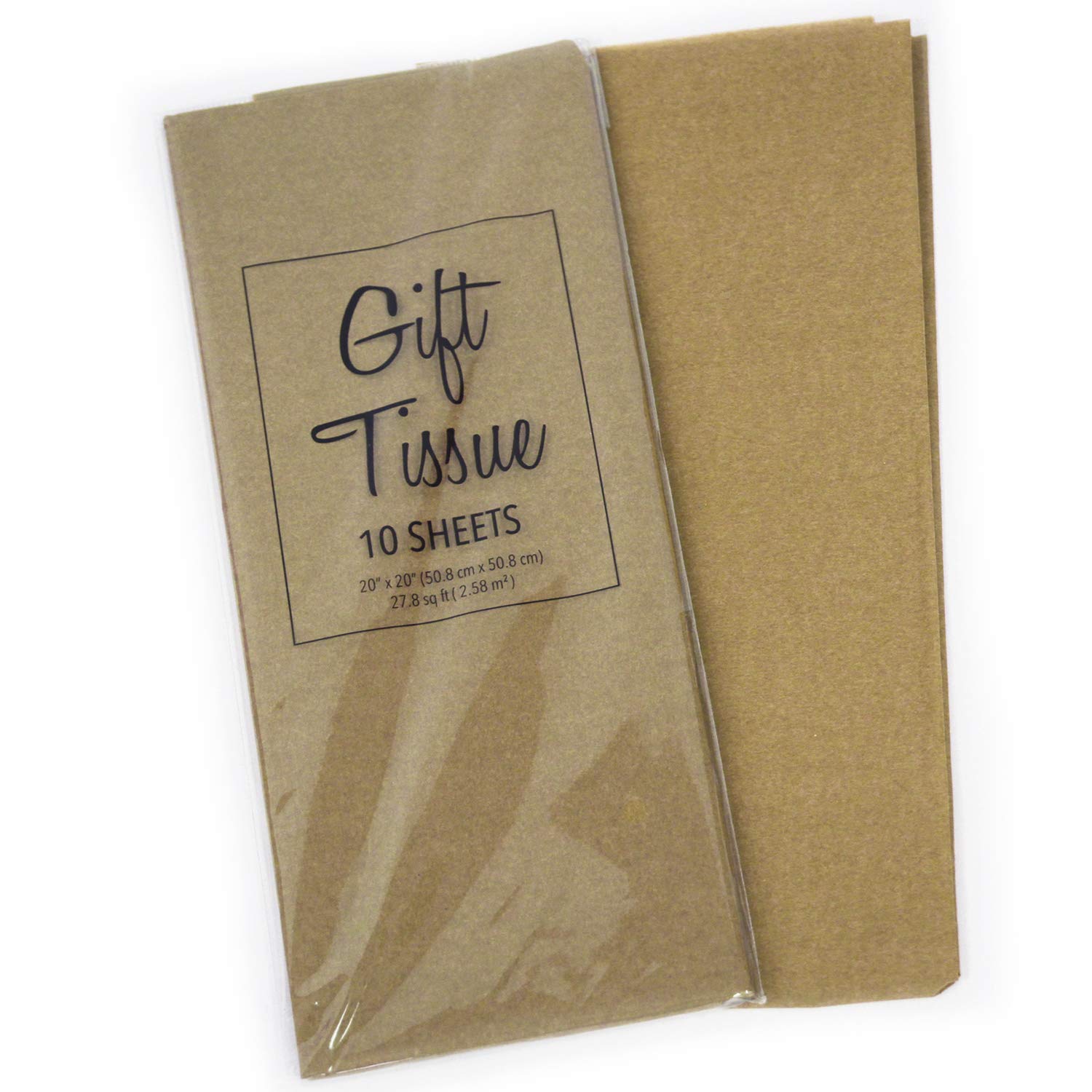 60-Sheet Natural Brown Gift Wrapping Tissue Paper Bulk - 20 x 20 Inches, Premium Quality Gift Bag Tissue Paper for Birthday, Wedding, Christmas & Party Decorations - Paper Craft Supplies (60 CT)