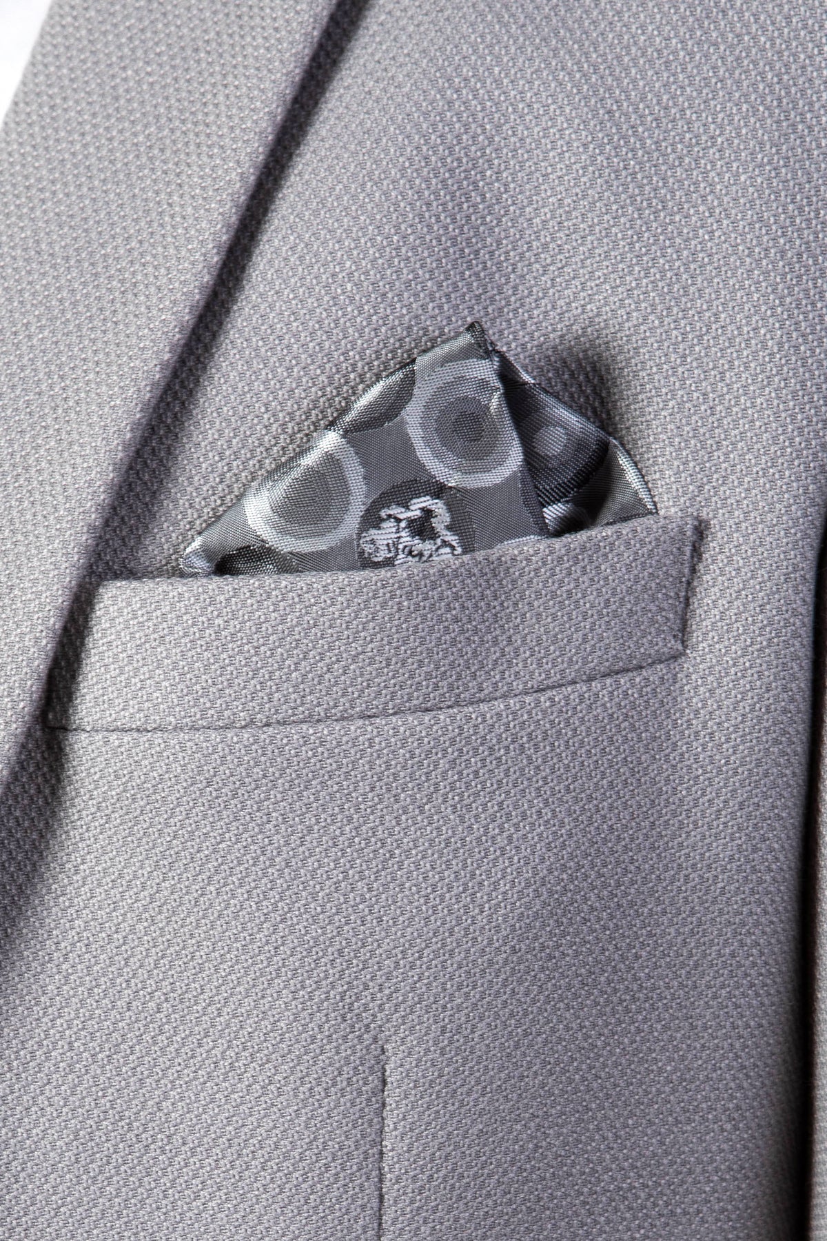 EDWIN Silver Grey Notch Lapel Two Piece Suit for Men | Formal Business Attire | Wedding & Office Wear | Premium Wool Blend Suit Set