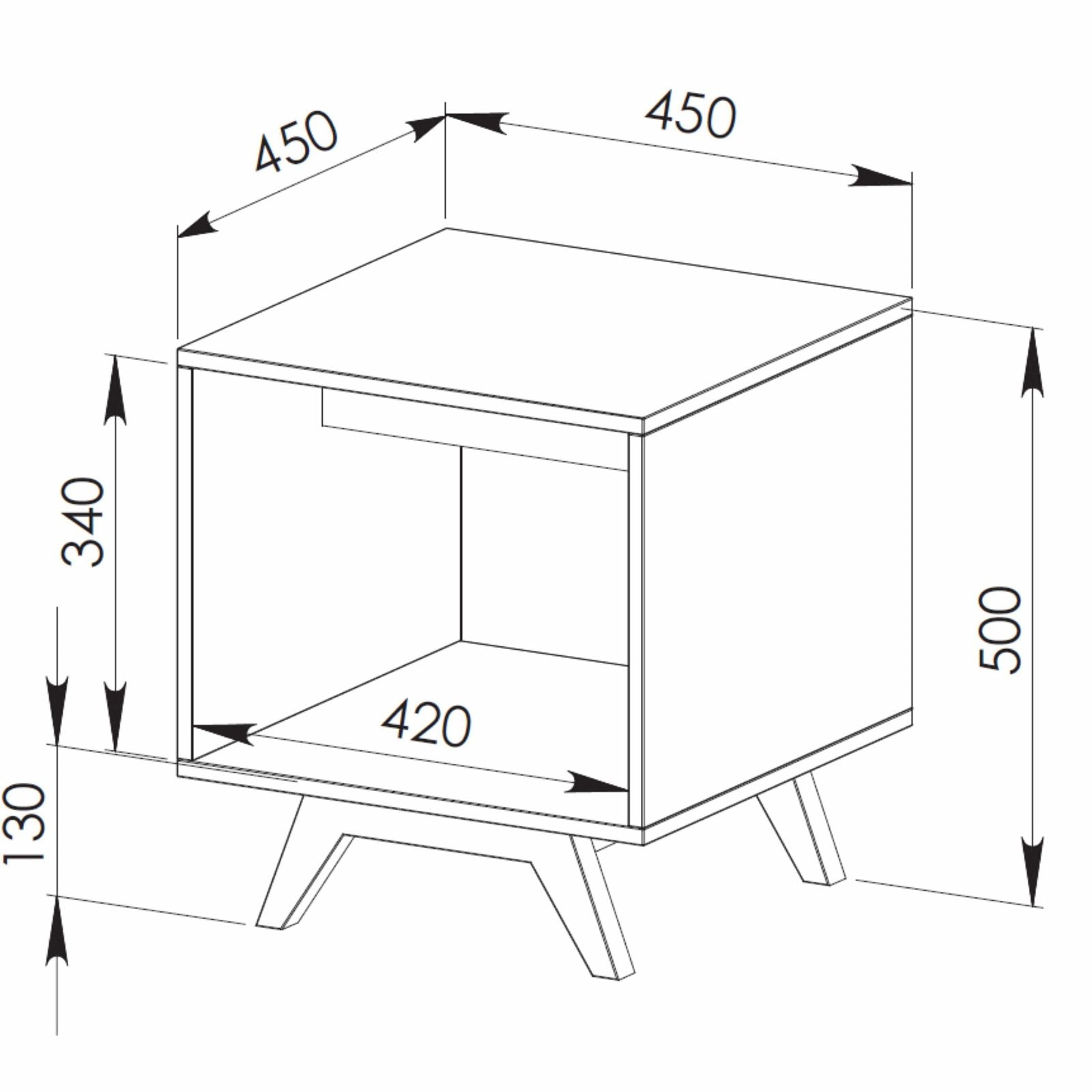 Tauris™ Dark Oak Metro End Table - Stylish Nightstand for Living Room, Bedroom & Office