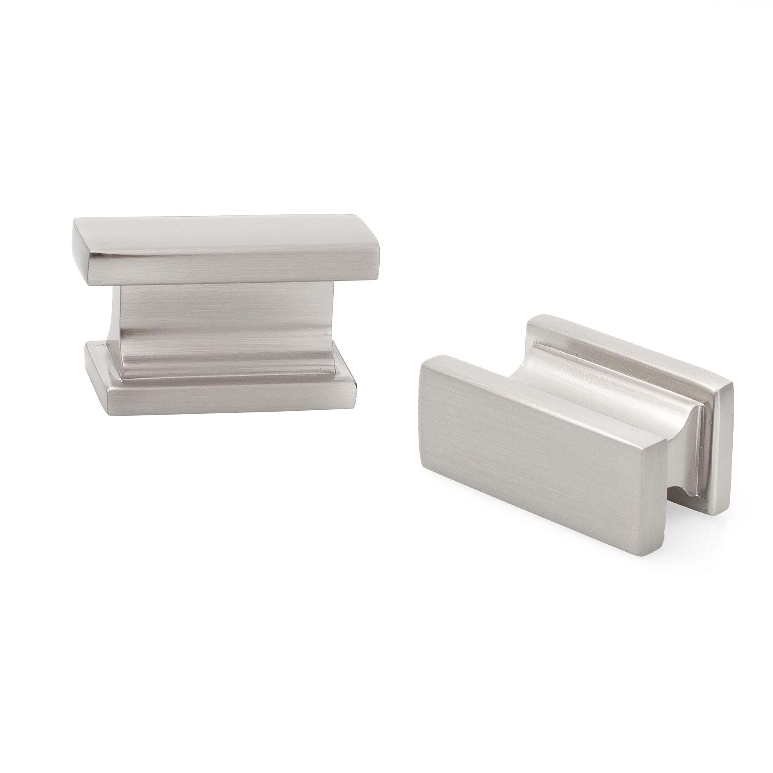Ilyapa Satin Nickel Kitchen Cabinet Knobs - 25 Pack Rectangle Drawer Handles for Modern Kitchens | Durable Cabinet Hardware for Home Renovation & DIY Projects