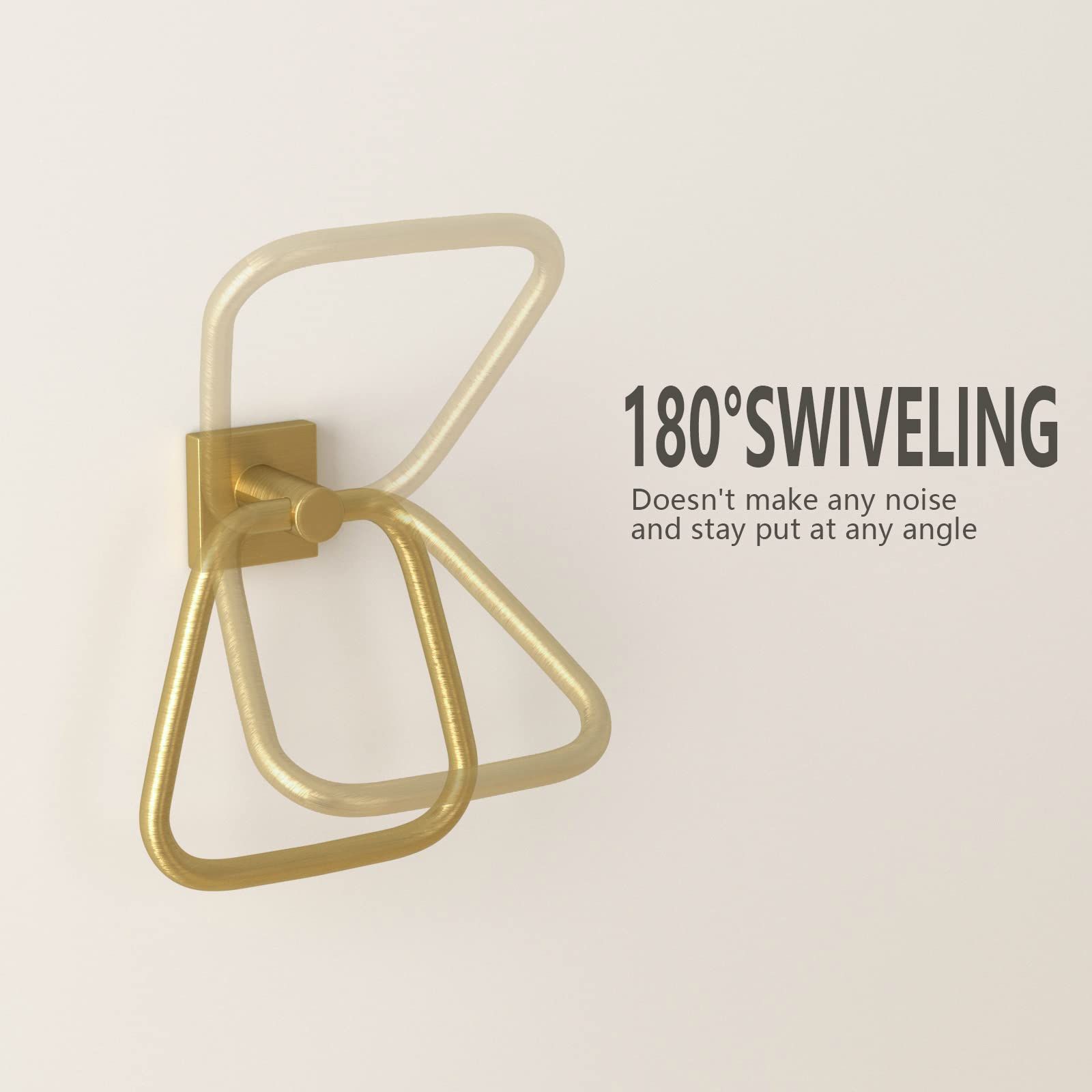 Brushed Gold Towel Ring - SUS304 Stainless Steel Wall Mounted Hand Towel Holder for Bathroom - Perfect for Bathroom, Kitchen, and Spa Decor