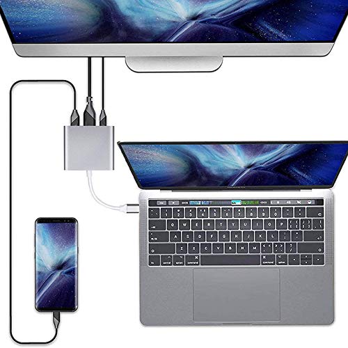 Spactz USB-C to HDMI & USB 3.0 Multiport Adapter - Compatible with MacBook Pro/Air, iPad Pro (Model MJ1K2AM/A & FW3) - Perfect for Presentations, Home Theater & Office Work