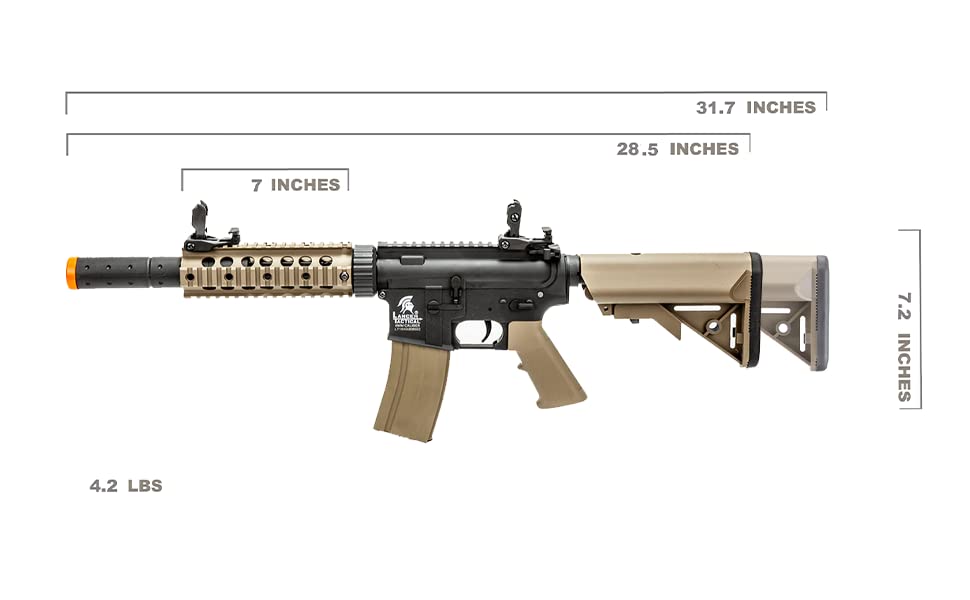 Lancer Tactical Gen 2 M4 Airsoft Rifle - Durable Polymer Body, Full/Semi-Auto AEG, Picatinny Rail | Includes 0.20g BBs, Charger & Battery | Perfect for Tactical Training, Outdoor Games & Airsoft Battles
