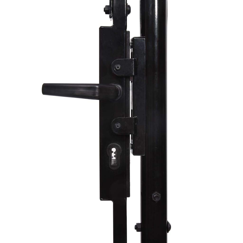 Black Steel Arched Top Garden Gate - 39.4