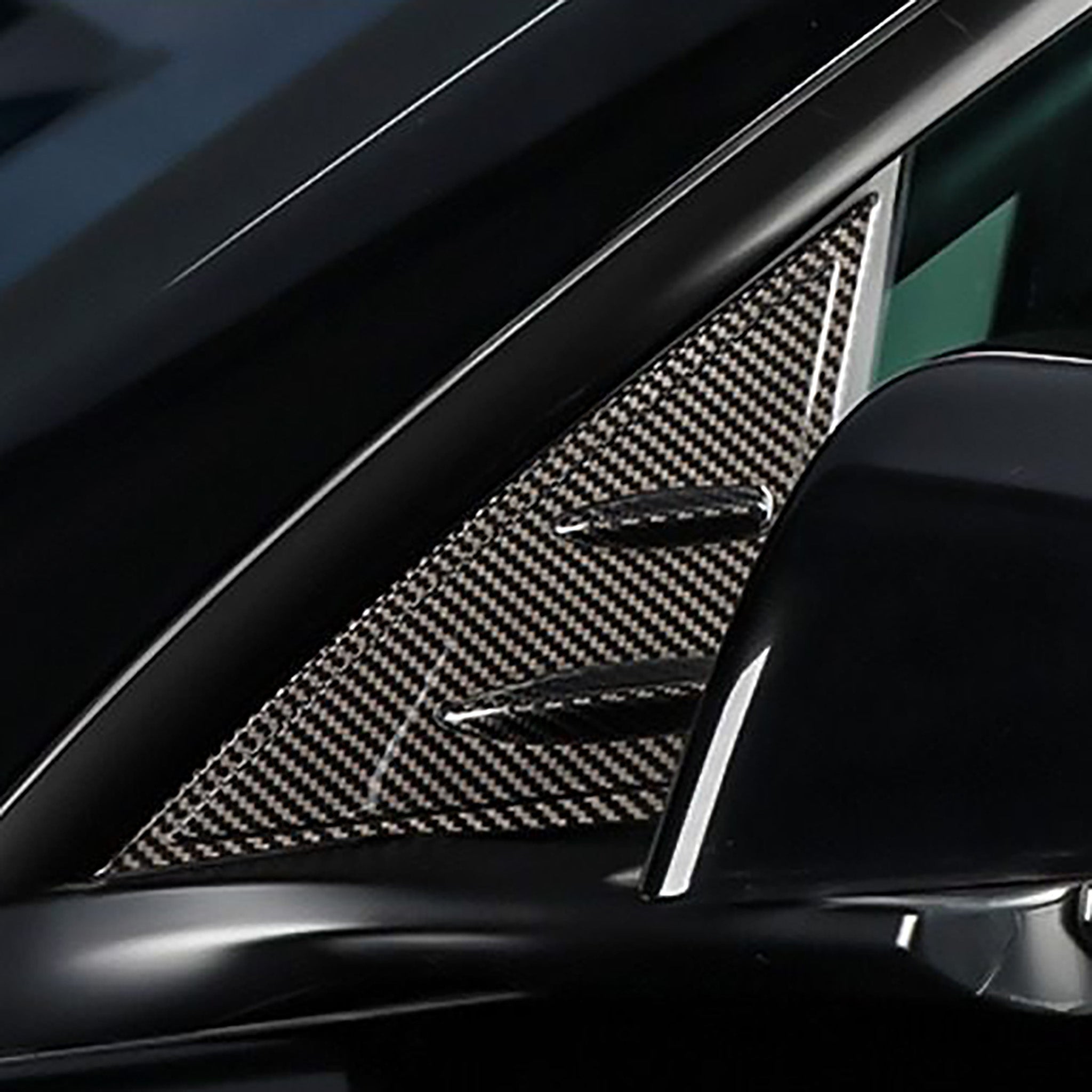 Premium Carbon Fiber A-Pillar Triangle Cover Trims for Tesla Model 3/Y & 2024+ Model 3 Highland - Lightweight & Durable Exterior Accessories - Perfect for Car Enthusiasts & Style Upgrades