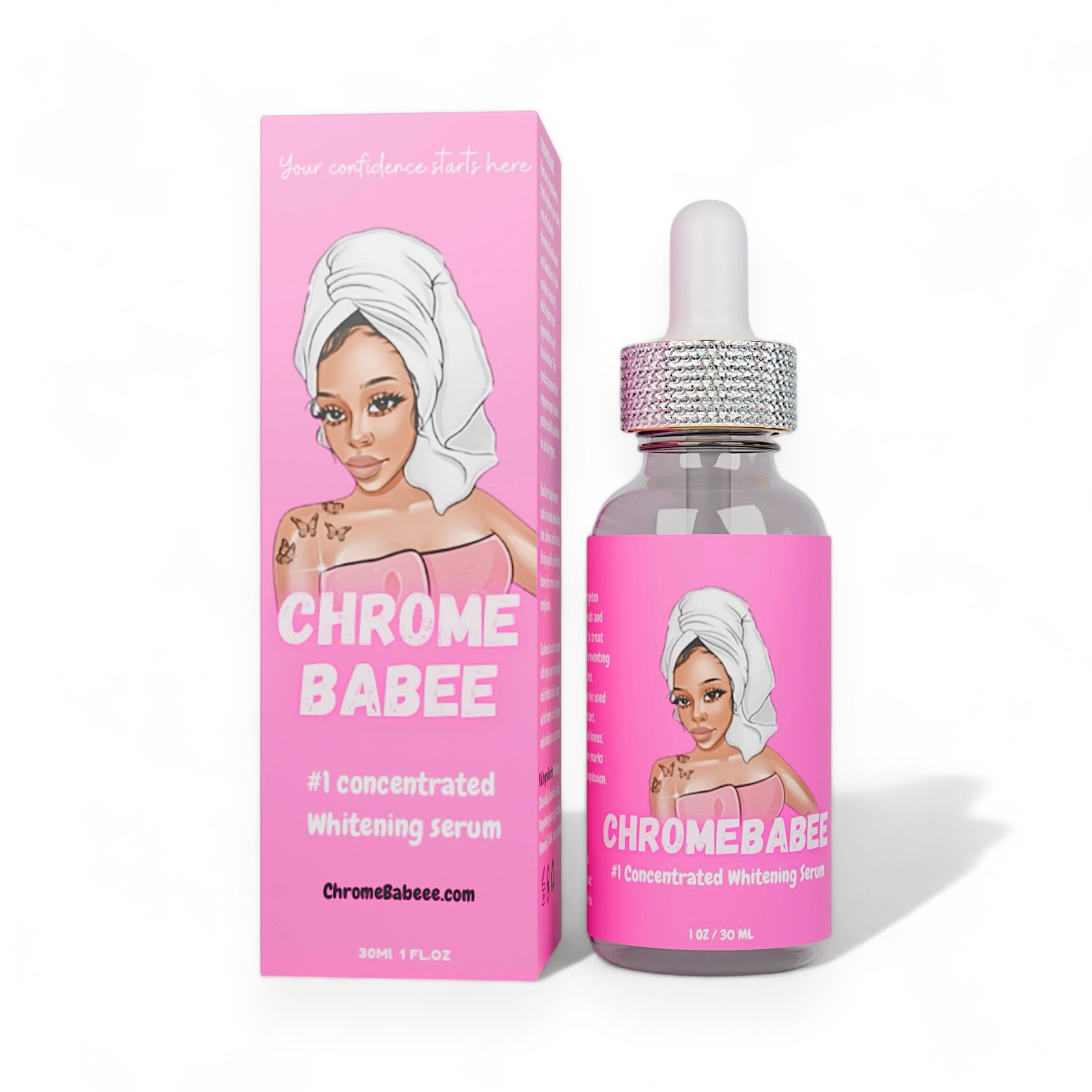 Brightening & Whitening Serum with Vitamin E & AHA - 1 Fl oz / 30 ml - Face, Body, Armpits, Hands & Knees Dark Spot Corrector - Perfect for Daily Skincare Routine & Evening Skin Tone