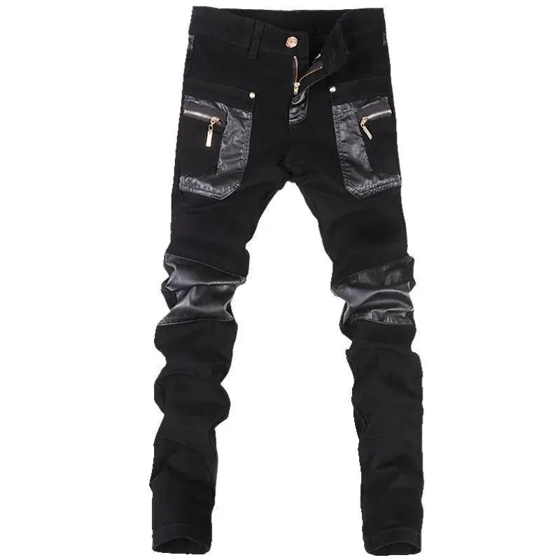 Men's Hip Hop Leather Pants - Stylish & Comfortable Biker Pants for Streetwear, Dance & Night Out