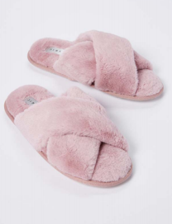 Jessica Women's Fluffy Slippers - Soft Light Pink House Shoes for Indoor Comfort, Lounge Wear & Cozy Home Relaxation