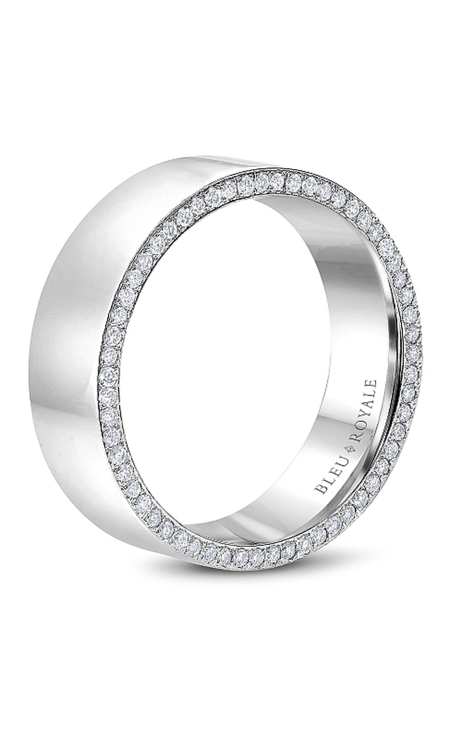 Bleu Royale Men's Wedding Band RYL 022WD75 - 14K White Gold Classic Ring for Groom, Engagement & Anniversary - Perfect for Formal Events & Romantic Occasions