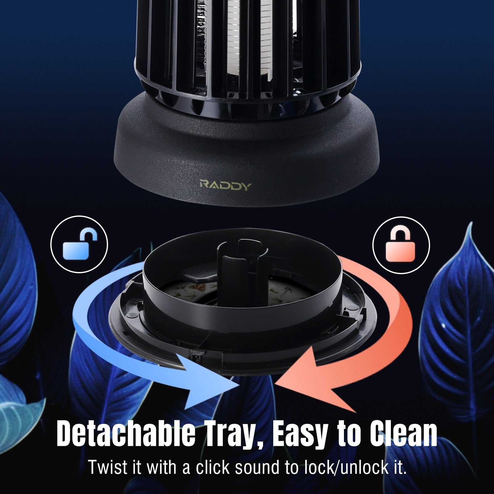 Raddy MZ 1 Outdoor Bug Zapper - Automatic Self-Cleaning Mosquito Killer with IPX4 Waterproof & 1200mAh Rechargeable Battery - Perfect for Patio, Garden, and Camping