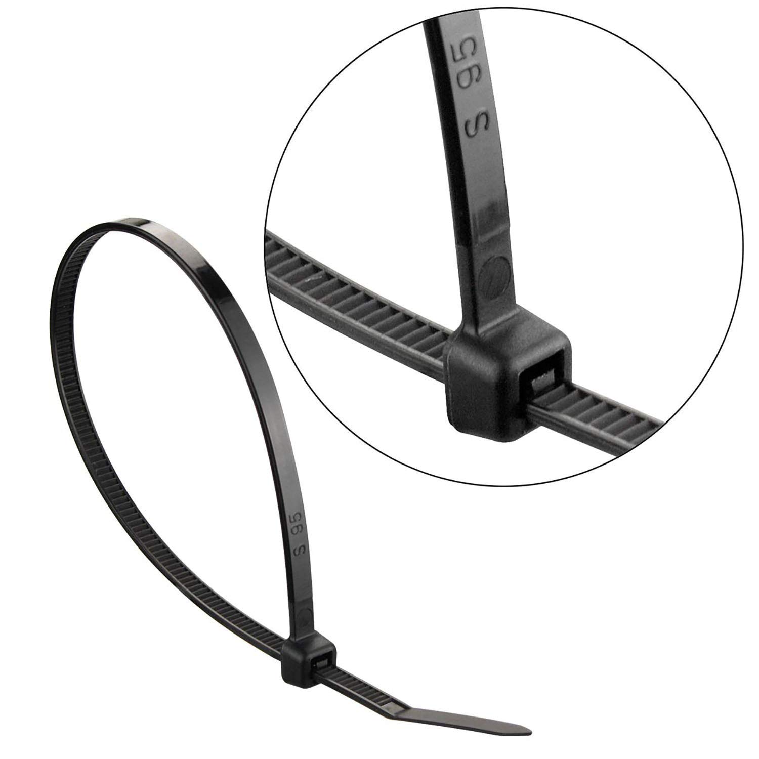 Super Strong 6-Inch Self-Locking Cable Ties - 40 lbs Tensile Strength, Industrial Grade Wire Ties (100 Black + 100 White) - Perfect for Home Organization, Electronics Wiring & Outdoor Use