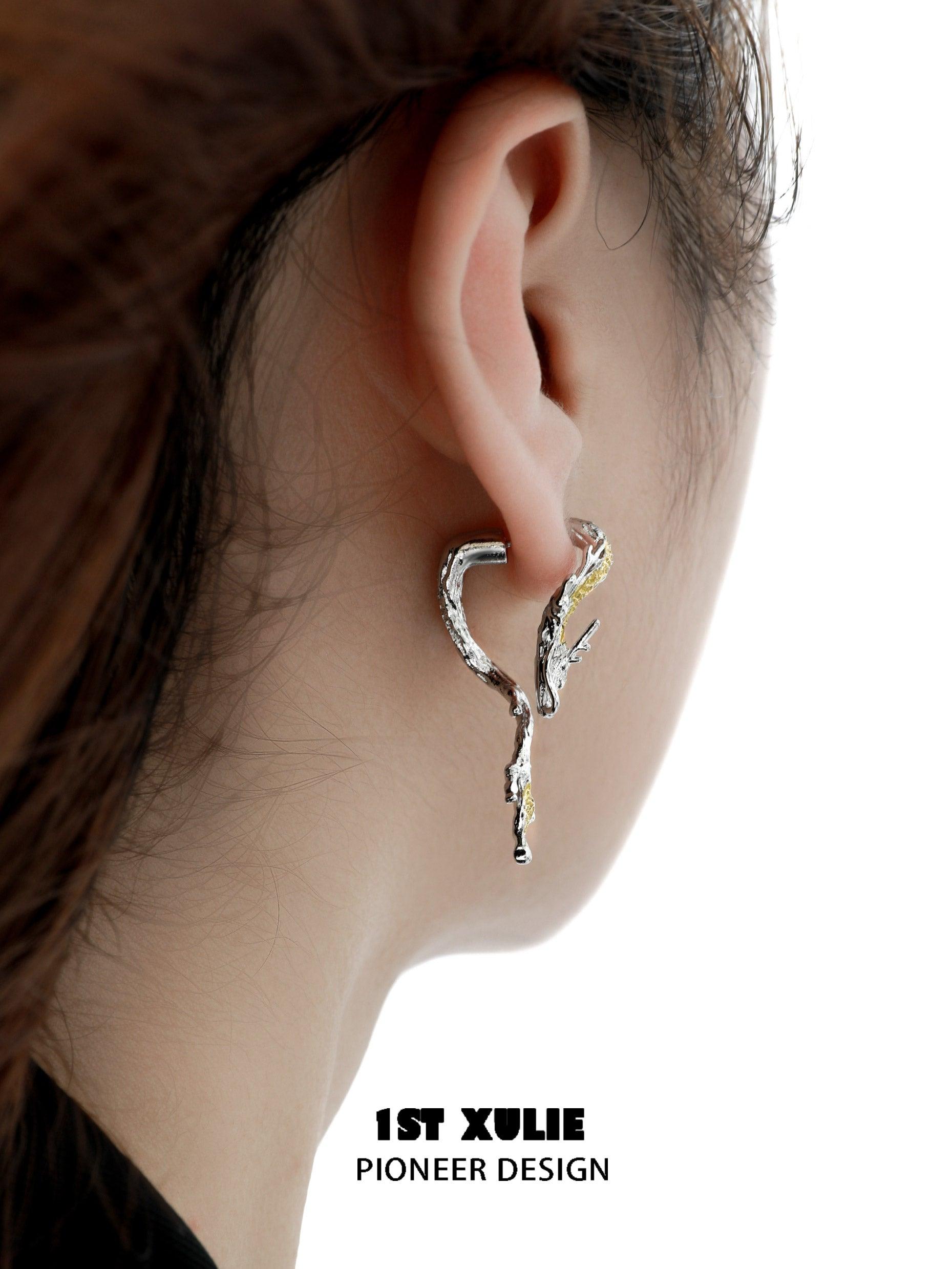 S925 Sterling Silver 24K Gold/18K Platinum Plated Dragon Dangle Stud Earrings for Women - Elegant Jewelry Gift for Birthday, Anniversary & Special Occasions