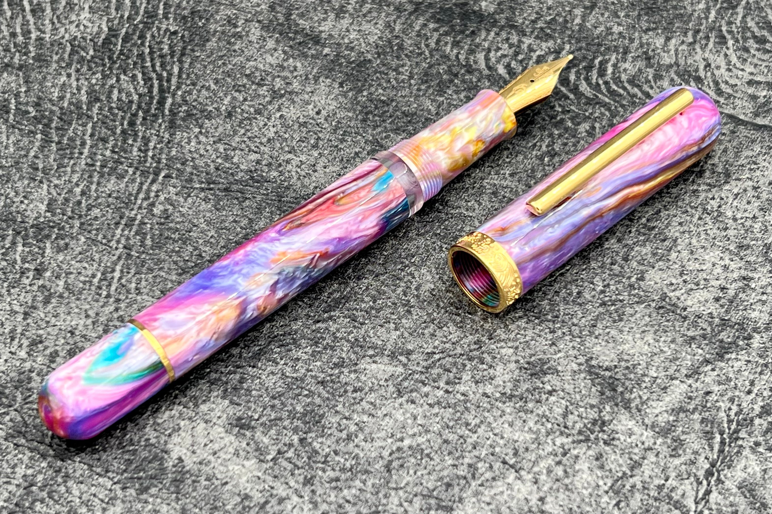 Nahvalur (Narwhal) Voyage Vacation Fountain Pen - Premium Miami Blue Resin - Smooth Writing Experience for Journaling, Note Taking & Gift Giving