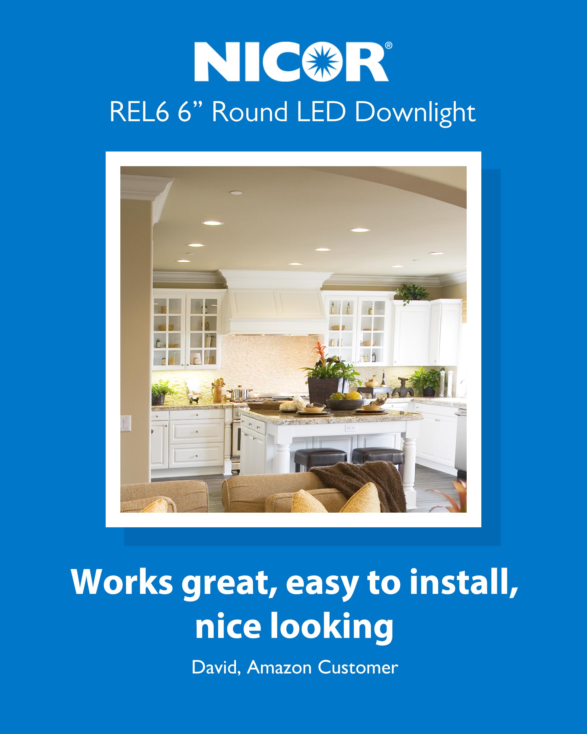 NICOR Lighting 5/6 Inch LED Recessed Ceiling Lights - Dimmable Downlight Fixtures with Selectable CCT (2700K-5000K), 918 Lumens, 10.3W - DLR56 Retrofit LED Ceiling Light, White (12-Pack) - Perfect for Living Rooms, Kitchens, and Hallways