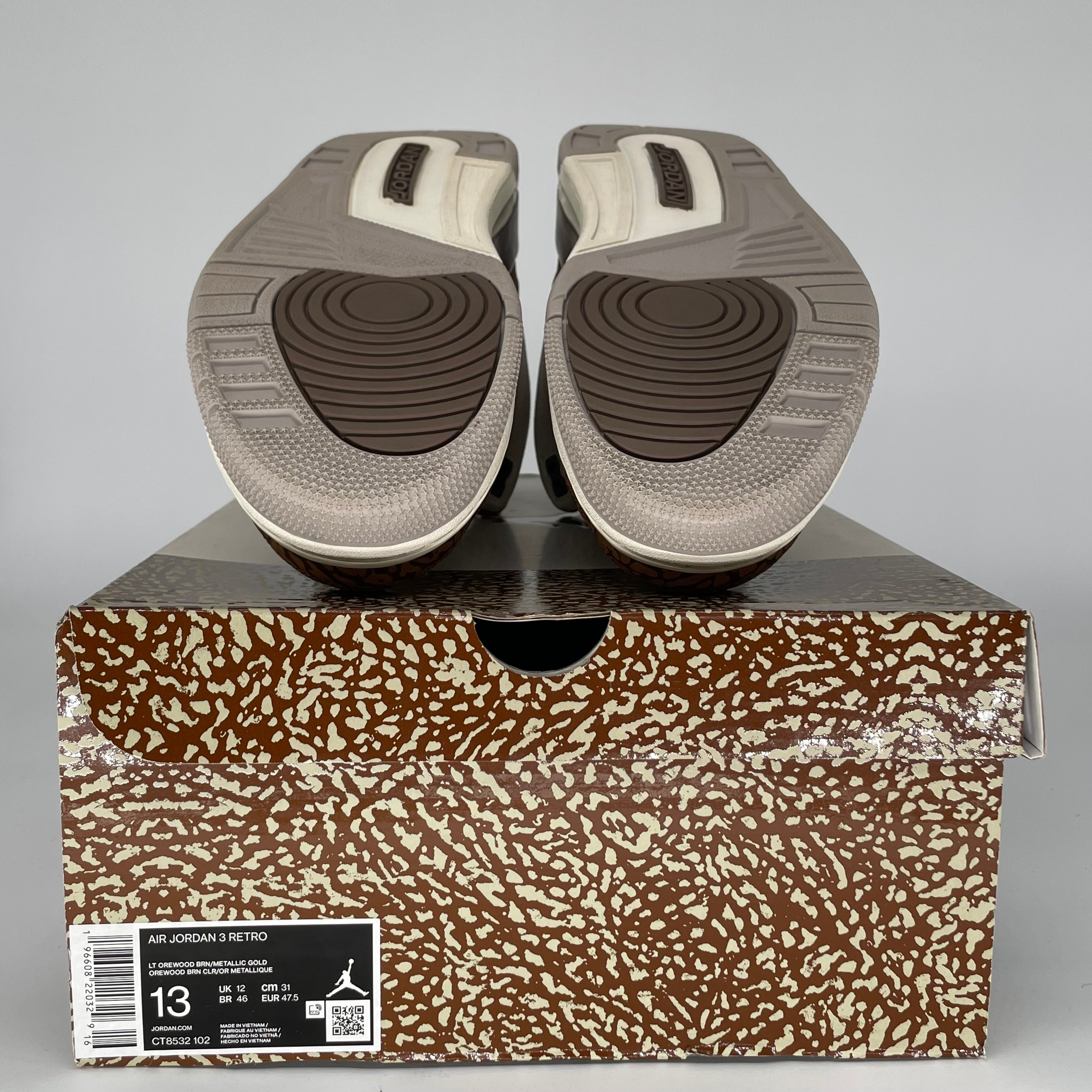 AIR JORDAN 3 PALOMINO Men's Basketball Shoes Size 13 - CT8532-102 Retro Sneakers for Casual Wear & Street Style