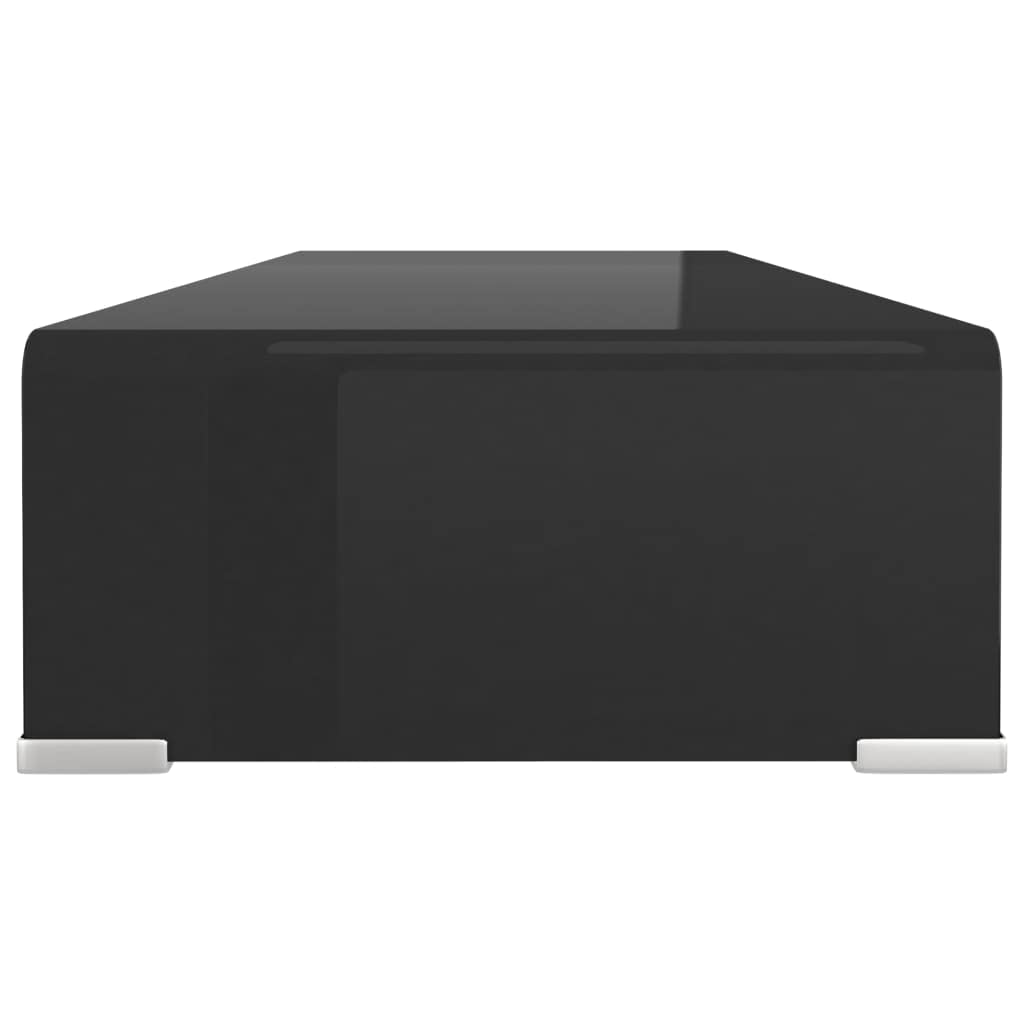Modern Glass TV Stand with Monitor Riser - 31.5