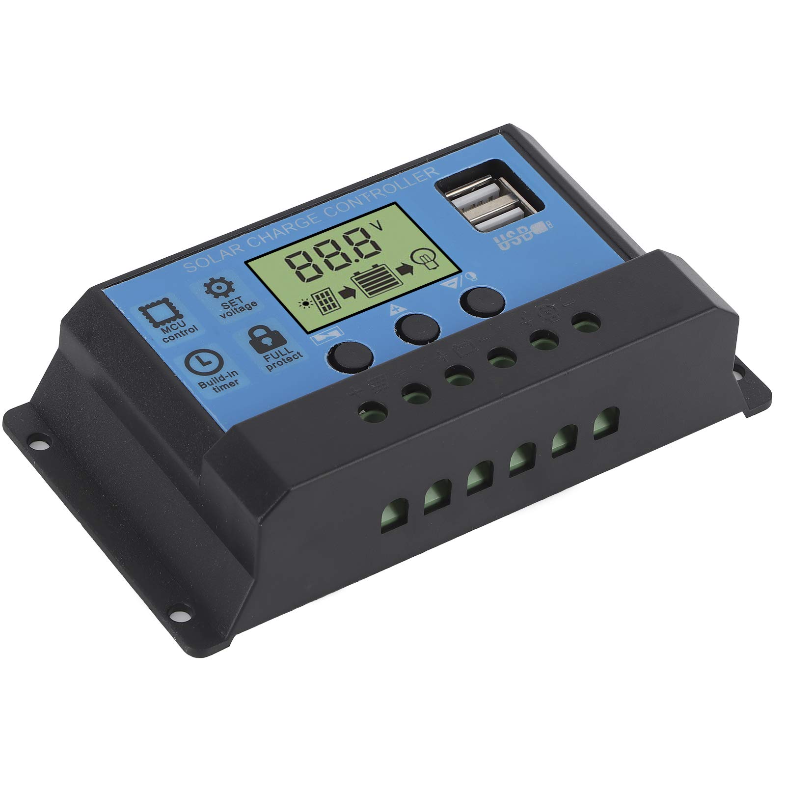 Meiyya 30A Solar Charge Controller 12V/24V - Waterproof MPPT Solar Panel Regulator for Home, RV, Boat & Off-Grid Power Systems | Ideal for Residential, Commercial & Automotive Use
