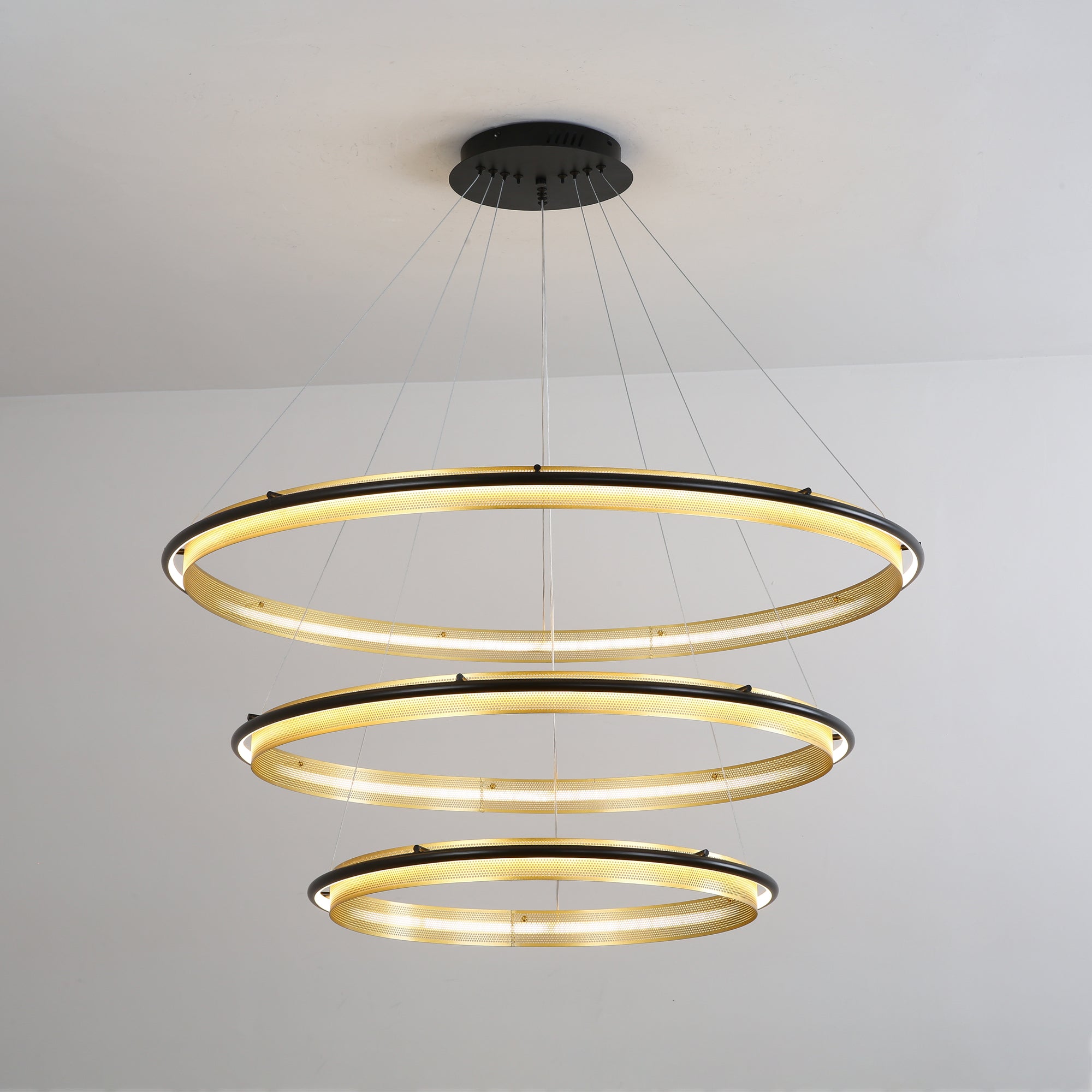 Modern Acrylic LED Round Chandelier - Energy Efficient Crystal Ceiling Light Fixture for Dining Room, Bedroom, Living Room & Foyer Decor
