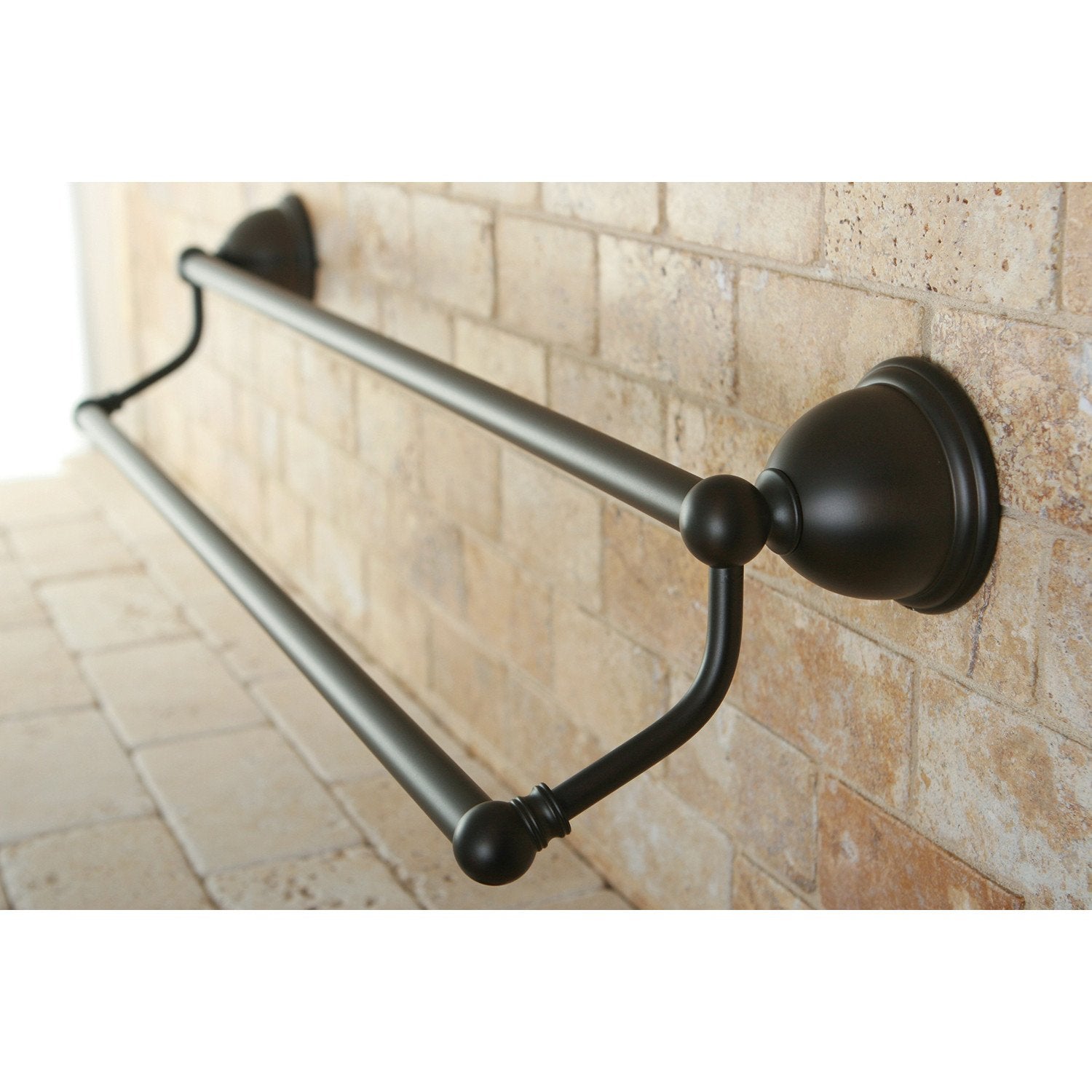 Oil Rubbed Bronze 24-Inch Double Towel Bar Rack - Bathroom Accessories for Modern & Traditional Homes - Perfect for Bathrooms, Powder Rooms & Spa Retreats (Model BA3963ORB)