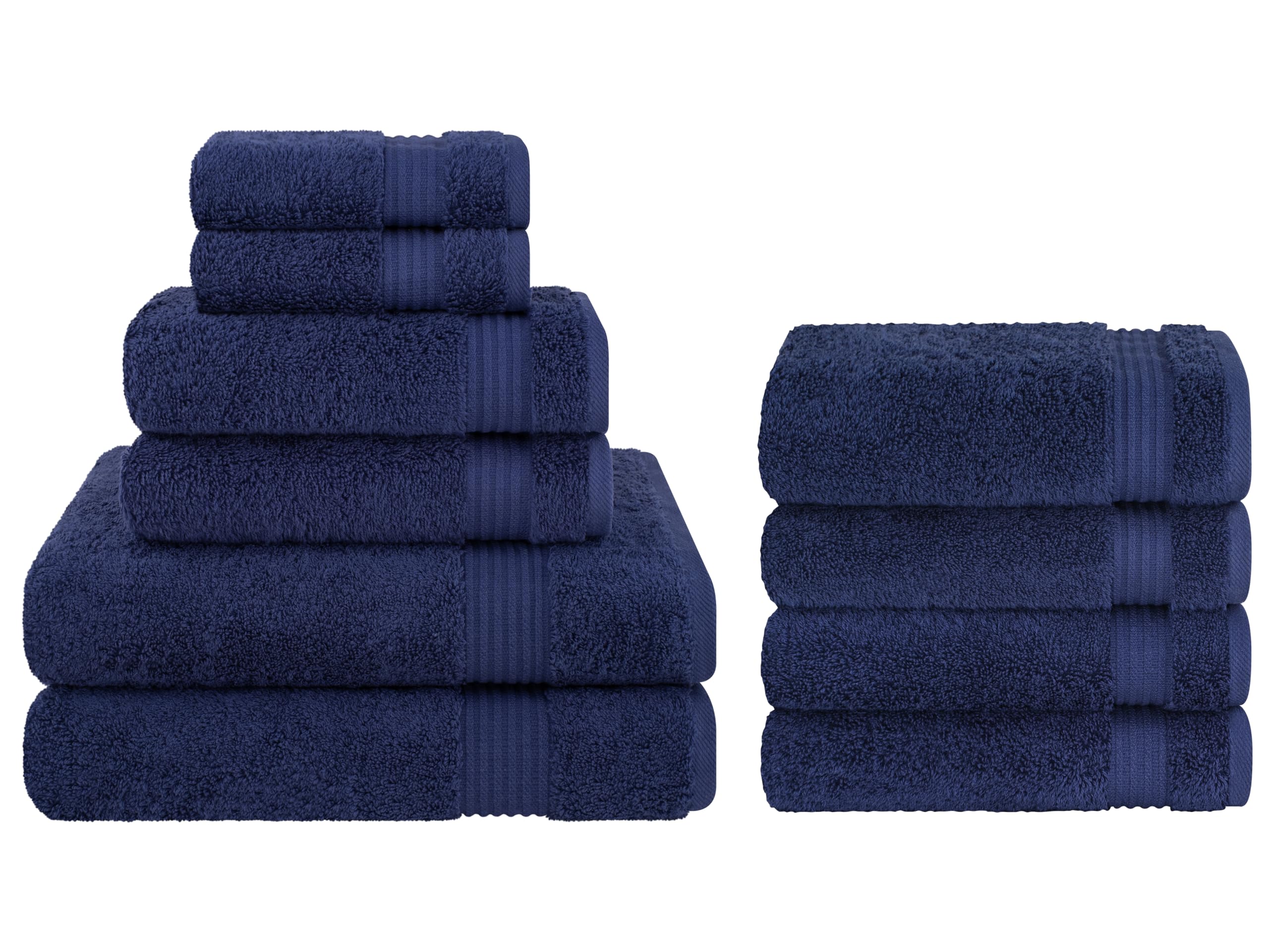Premium 6-Piece Bath Towel Set & 4-Piece Hand Towel Bundle - 100% Cotton Luxury Bathroom Towels for Spa, Hotel & Home Use - Soft Absorbent Quick-Dry Towels for Bath, Shower & Pool