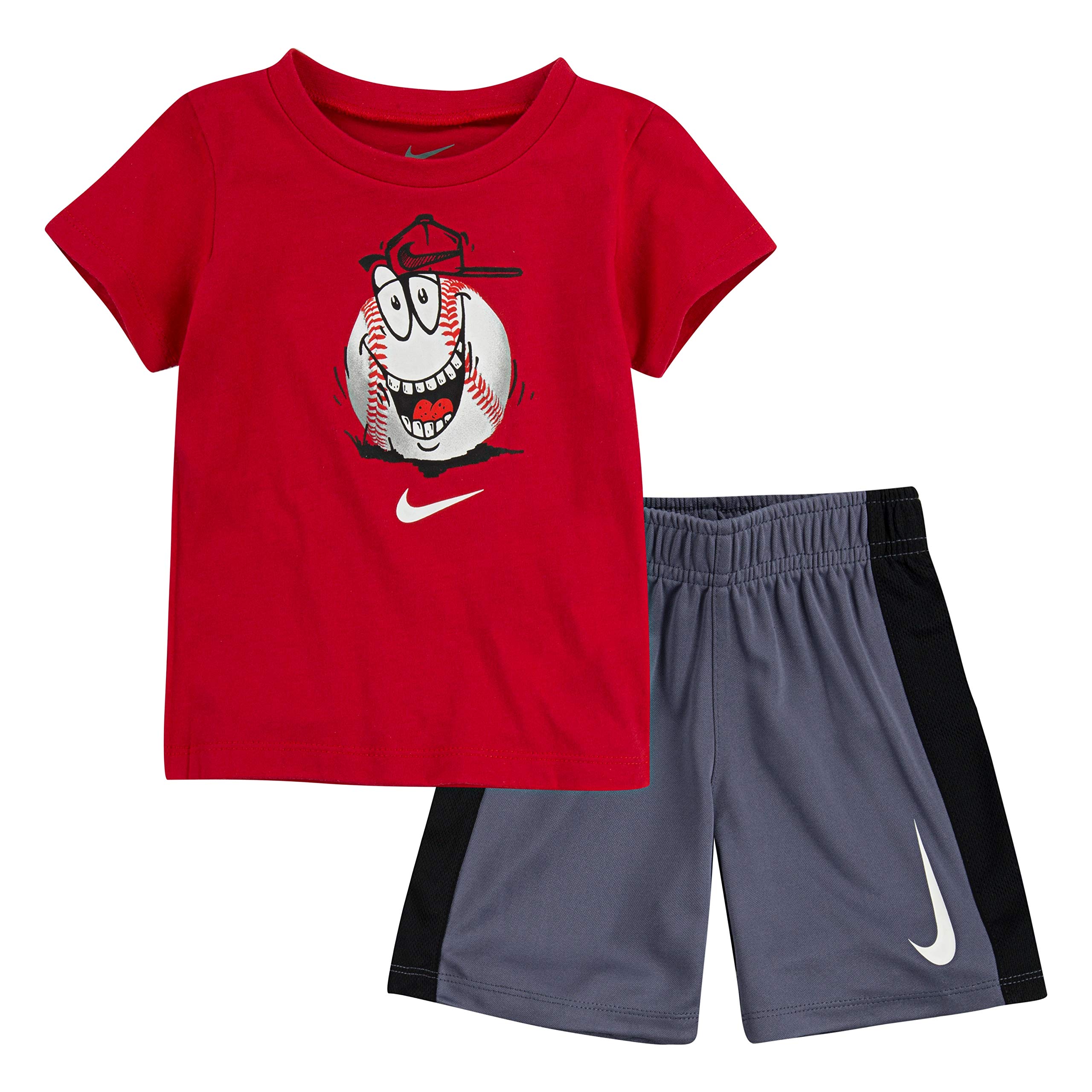 Nike Baby Boys' Graphic T-Shirt and Shorts 2-Piece Outfit Set - Cute & Comfortable Toddler Clothes for Playtime, Daycare & Family Outings