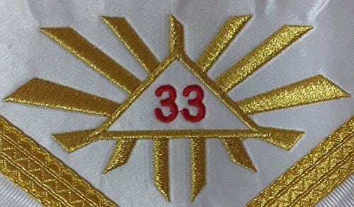 33rd Degree Masonic Regalia - A.A.S.R Rose Croix Apron with Wings Up/Down, Collar & Gauntlets Cuffs - Premium Free Mason 33° Accessories for Rituals & Ceremonies - Perfect for Scottish Rite Events, Lodge Meetings & Masonic Gatherings