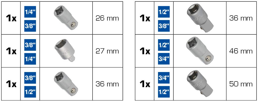 BT024006 6-Piece Adapter Set by BRILLIANT TOOLS - Perfect for Automotive Repairs