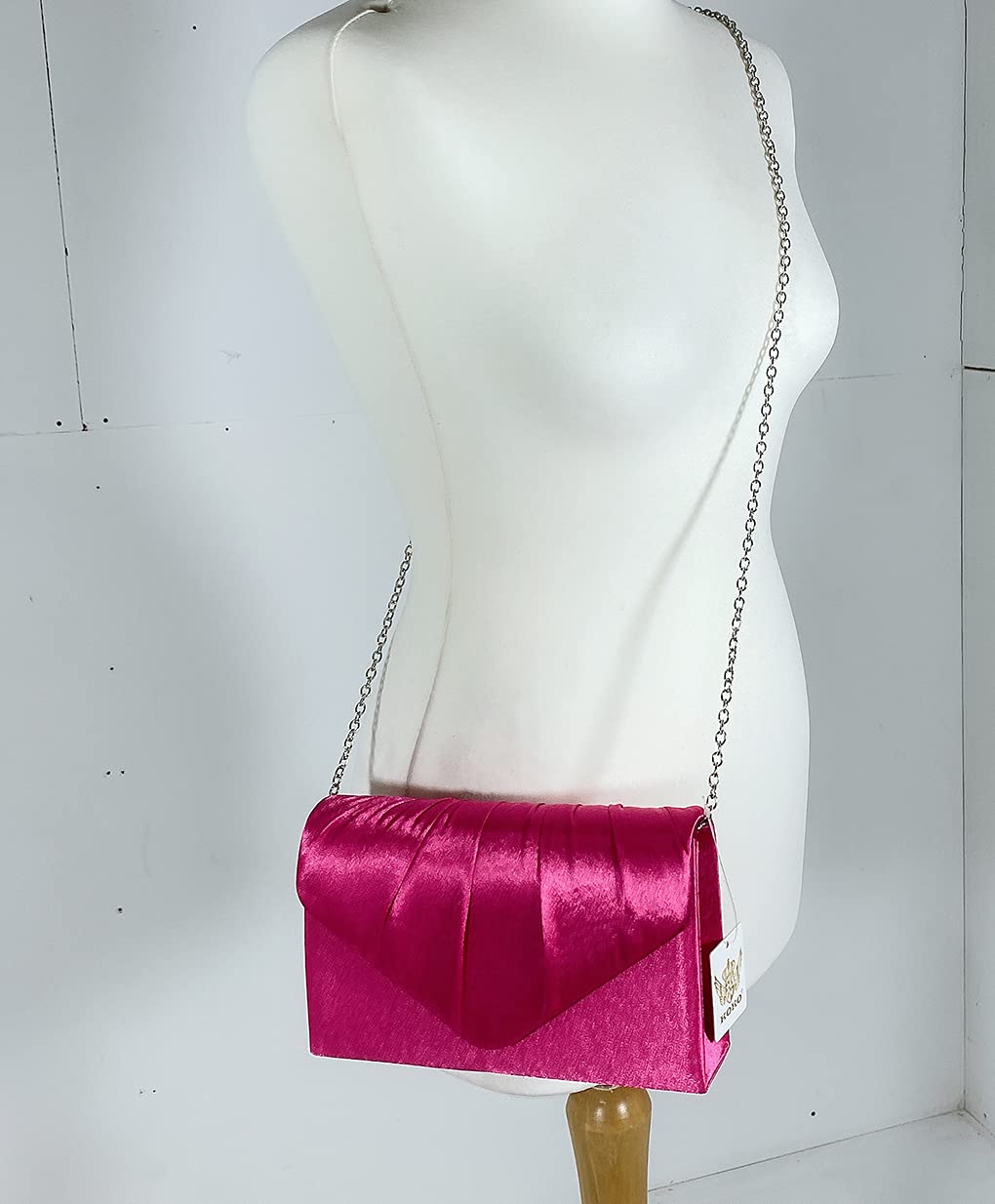 LeahWard Women's Satin Floral Clutch Purse - Elegant Evening Bag for Wedding, Party & Special Occasions (Rose) | Perfect for Bridesmaids, Prom & Cocktail Events