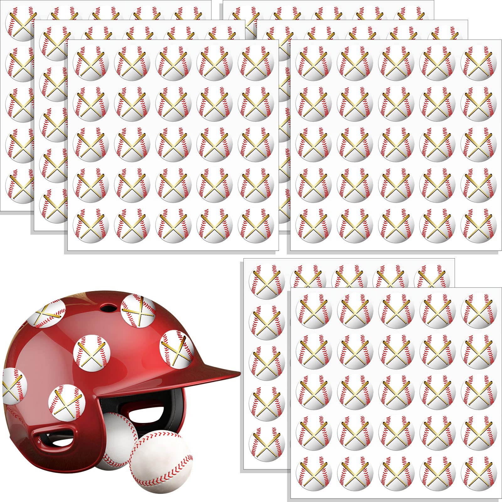 200-Piece Baseball Award Decal Set - 8 Sheets of 1