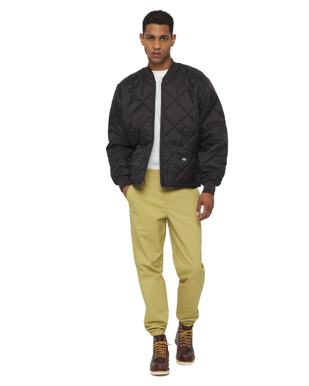 Dickies Men's Diamond Quilted Nylon Jacket - Lightweight Water-Resistant Work Jacket for Outdoor Activities & Casual Wear