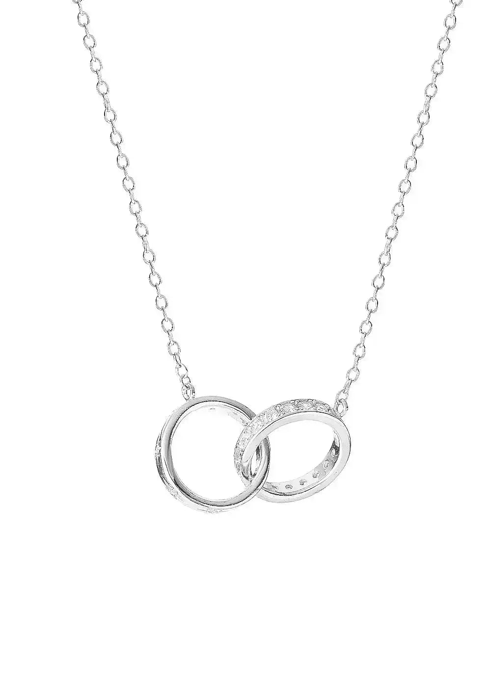 CZ Diamond Rings & Pendant Necklace Set - 14K Gold Plated Love Heart Jewelry for Women, Gift for Anniversary, Valentine's Day & Special Occasions