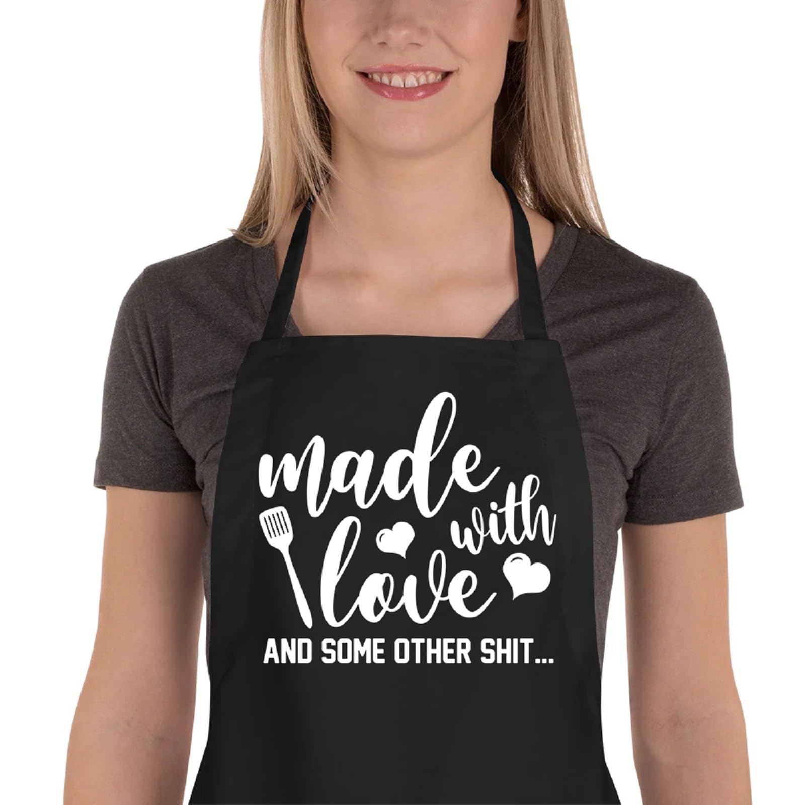 Funny Kitchen Apron for Women & Men - Novelty Cooking Apron with 2 Pockets - Cute Baking Gifts for Bakers - Perfect for Birthday, Housewarming, Mother's Day - Great Gift for Wife, Mom, Sister, Daughter & Grandma - Ideal for Cooking, Baking, BBQ & Kitchen Decor