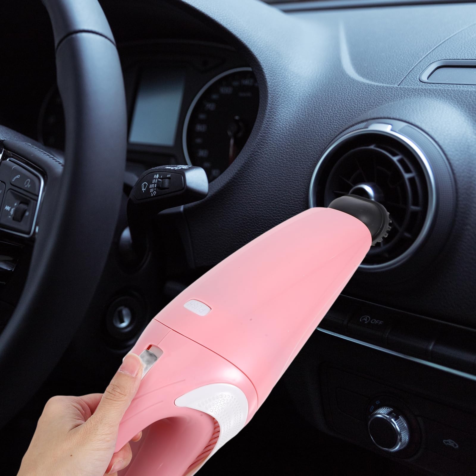 Wakauto Cordless Handheld Vacuum Cleaner - Mini USB Rechargeable Wet/Dry Vacuum for Keyboard, Car, Computer, Pet Hair - Portable Dust Collector for Home & Office Use (Pink)