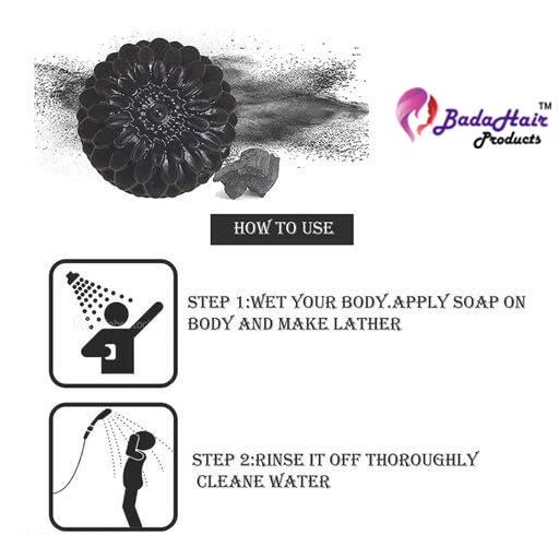 BADAHAIR® Activated Charcoal Soap for Acne, Blackheads & Wrinkle Reduction - Skin Brightening & Clarifying Facial Cleanser (5-Pack) | Perfect for Daily Skincare Routine & Sensitive Skin Care