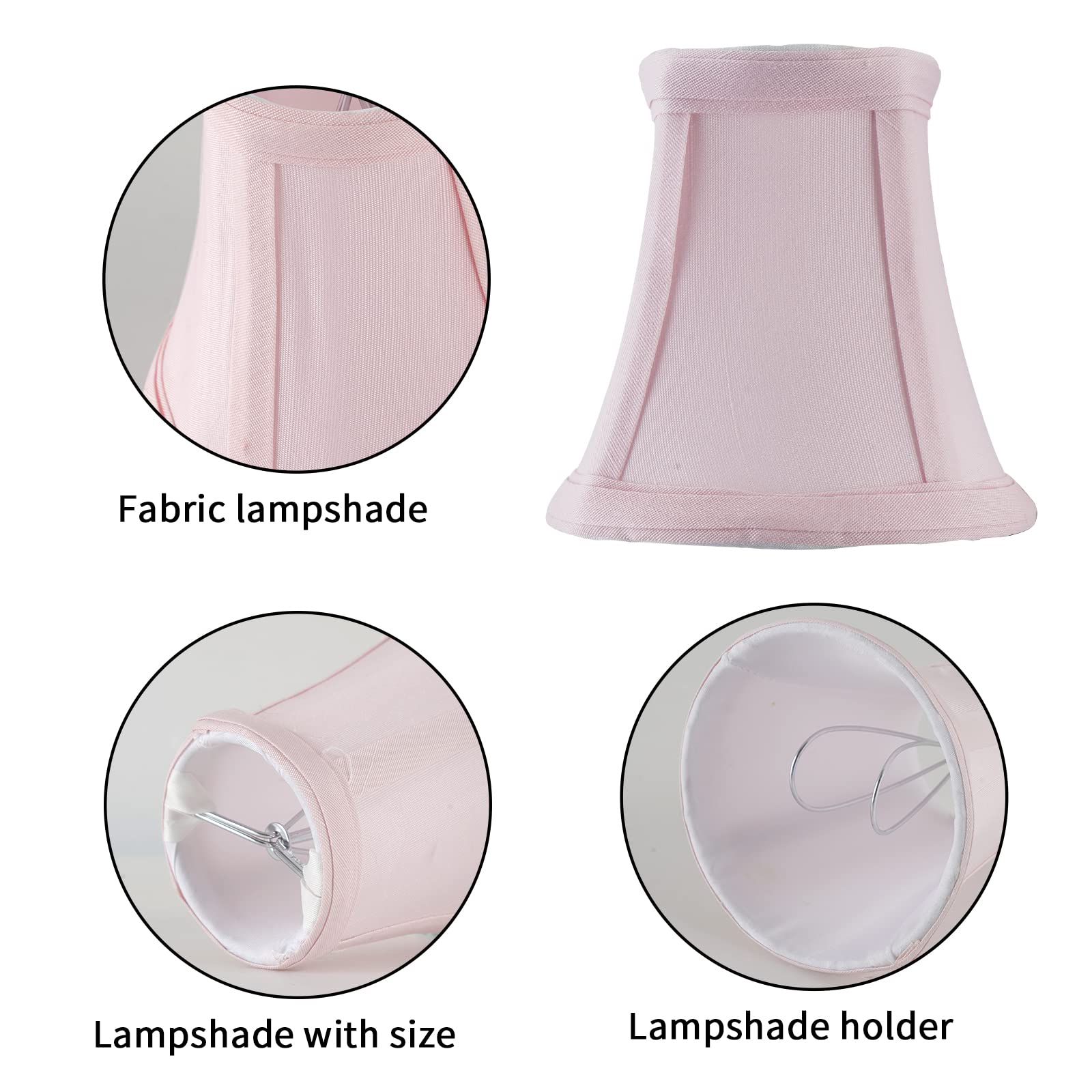 Mini Clip-On Lamp Shade for Candelabra Bulbs - Pink Barrel Fabric Shade Fits Candle Bulbs, Perfect for Chandeliers, Wall Lamps & DIY Lighting Projects - Home Decor, Bedroom, Living Room, Dining Room Lighting Accessory (1 Pack)