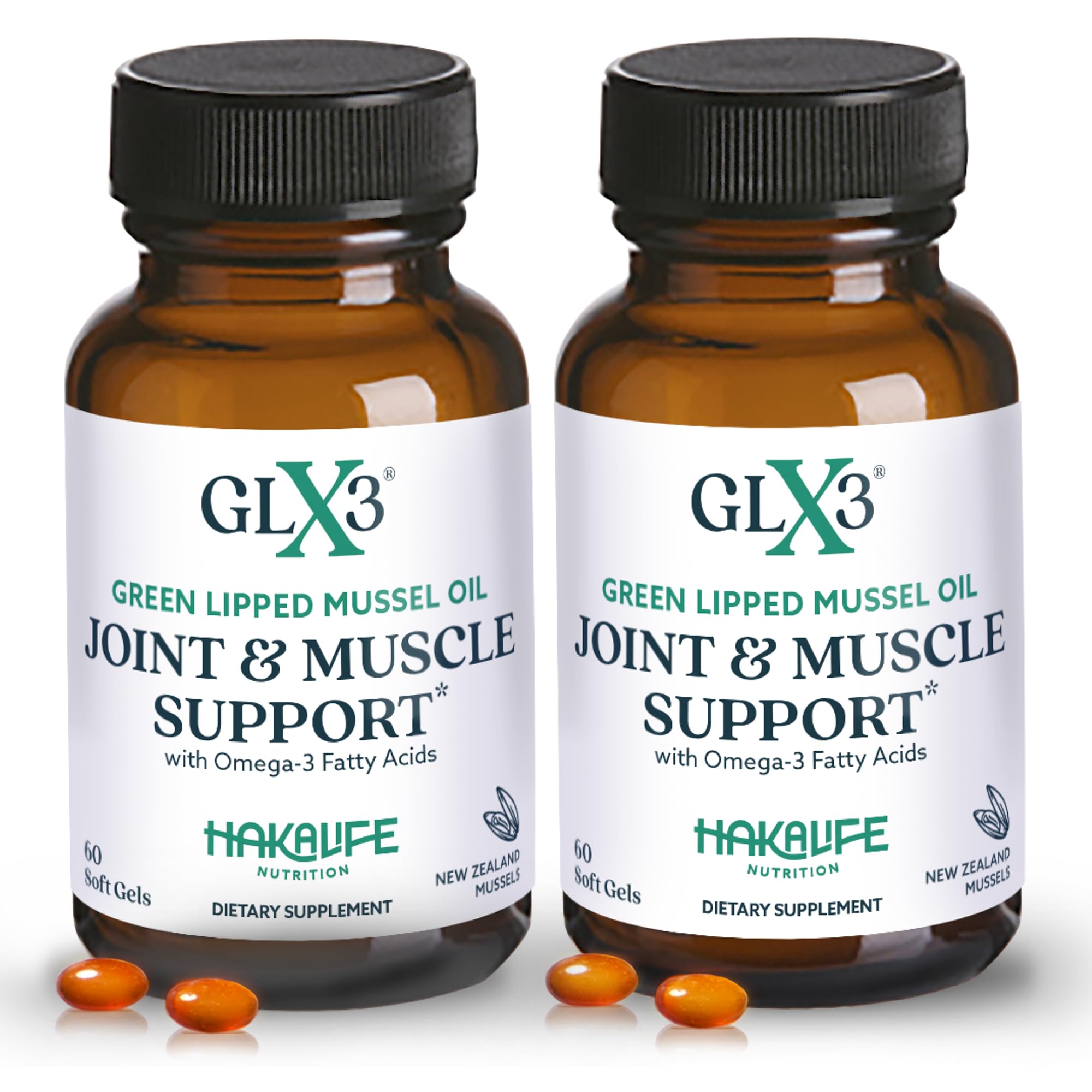 Premium GLX3 Extra Strength Omega-3 Supplement with New Zealand Green Lipped Mussel Oil - Supports Joint Comfort, Flexibility & Muscle Recovery - High EPA DHA Omega 3 Capsules (60-Day Supply) - Ideal for Athletes, Seniors & Active Lifestyles