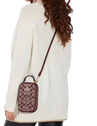 Coach Eva Phone Crossbody Bag in Signature Chambray - Stylish & Compact Purse for Women, Perfect for Everyday Use, Travel & Shopping