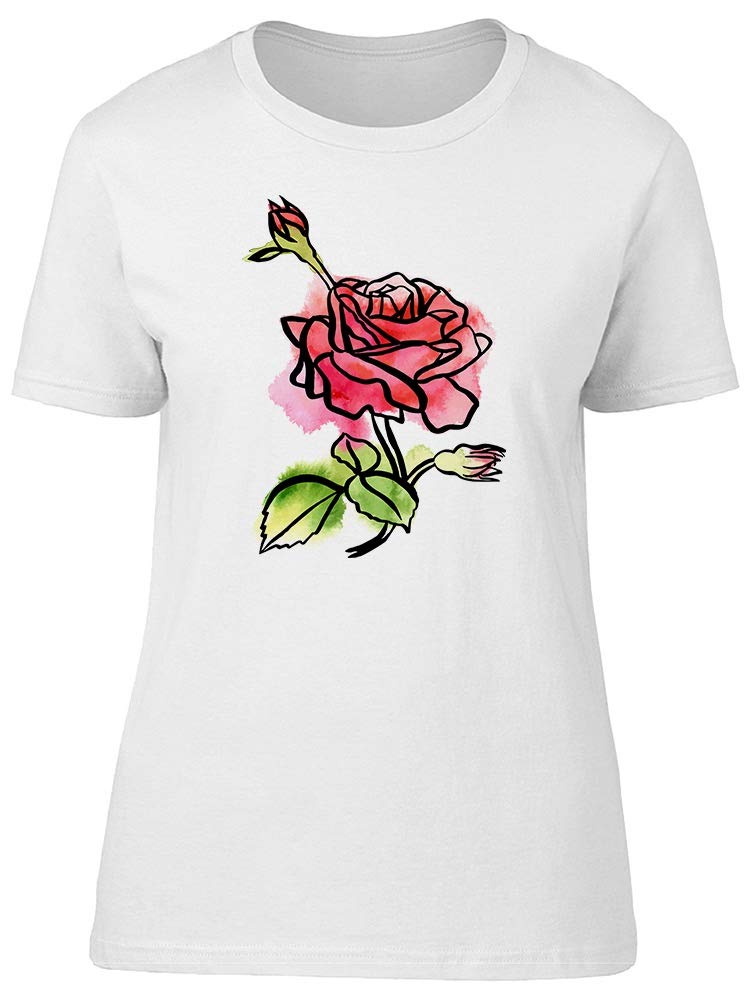 Smartprints Women's Rose Design Paint Stains T-Shirt - Stylish Casual Tee for Everyday Wear & Summer Outfits