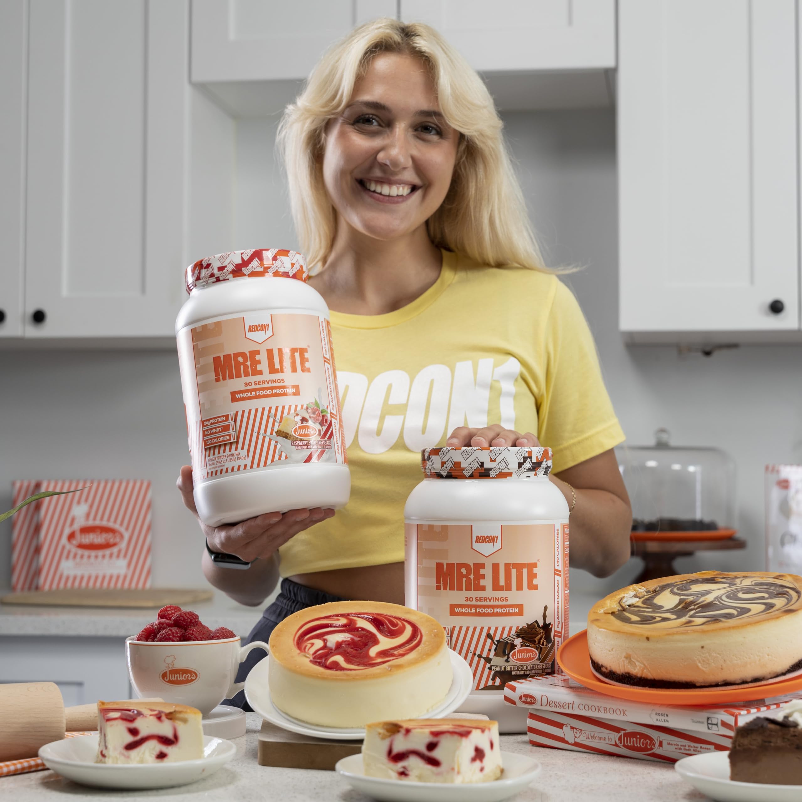 REDCON1 MRE Lite Whole Food Protein Powder for Kids - Raspberry Swirl Cheesecake Flavor | Low Carb Whey-Free Meal Replacement with Animal Protein Blend | Easy to Digest with MCT Oil | 30 Servings | Perfect for School Lunches, Sports Recovery & Healthy Snacks