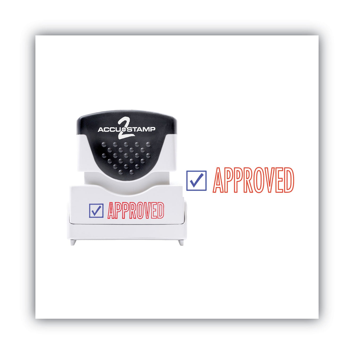 ACCUSTAMP2® Pre-Inked Shutter Stamp - Red & Blue Ink - 1.63