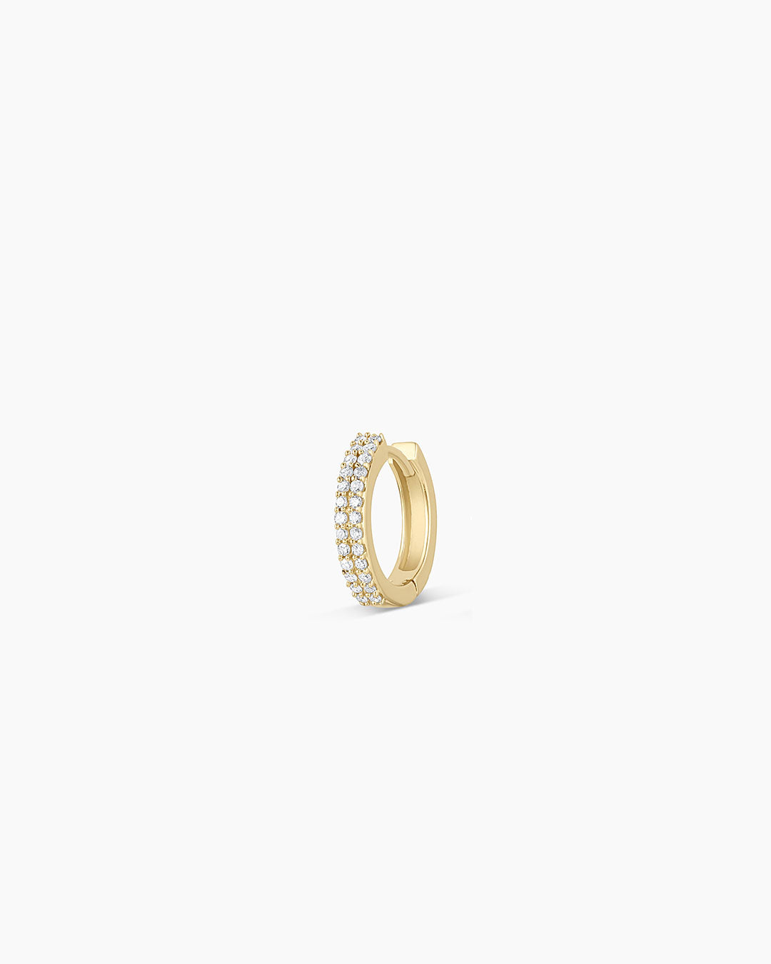 Diamond Double Down Single Huggie Earrings - Elegant Gold Hoop Earrings for Women, Perfect for Everyday Wear & Special Occasions