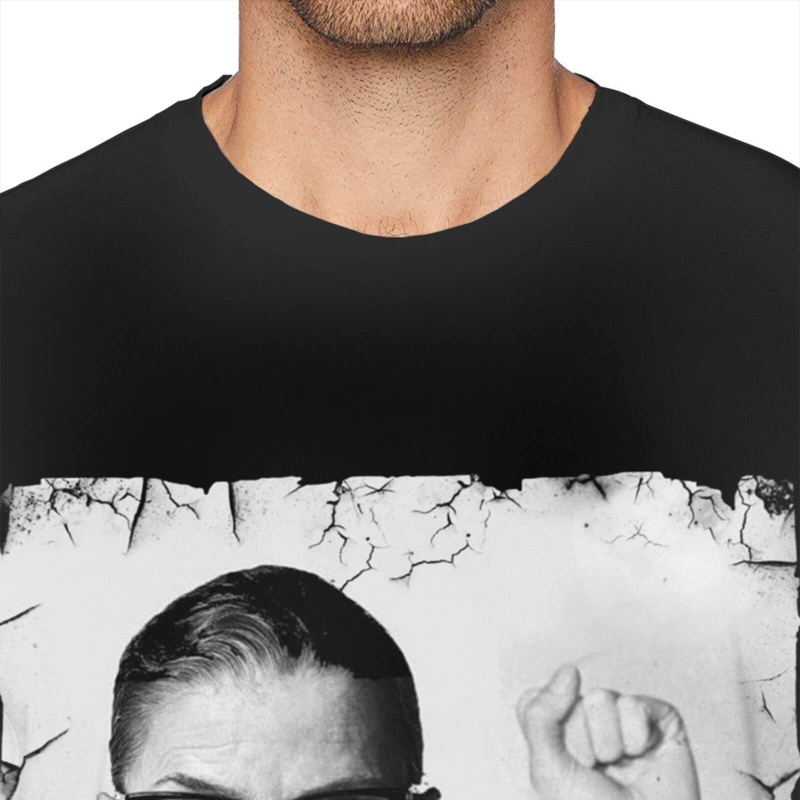 Funny 3D Print Notorious RBG Ruth Bader Ginsburg T-Shirt for Men - Black Crewneck Short Sleeve Tee - Perfect for Casual Wear, Political Events & Supreme Court Fans