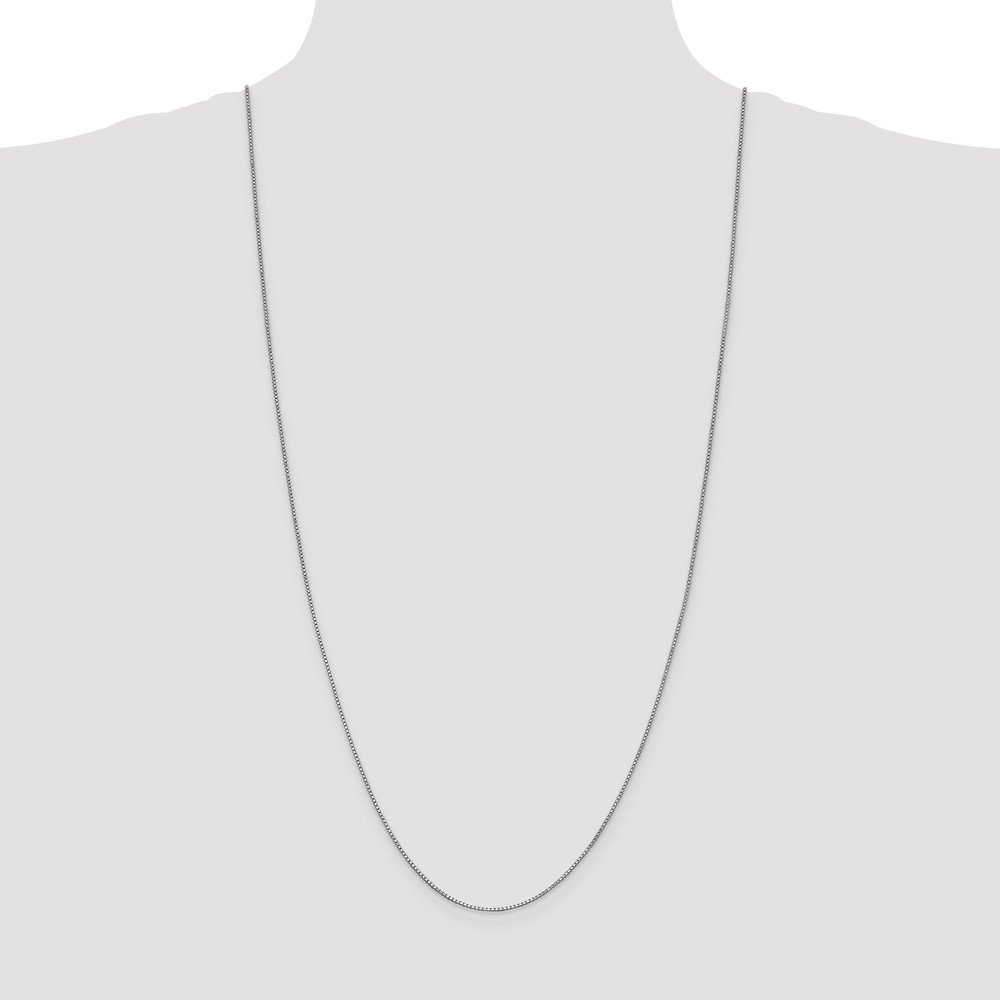 14K White Gold 1mm Box Chain Necklace with Lobster Clasp - Dainty Minimalist Jewelry for Women, Gift for Her, Everyday Wear & Special Occasions