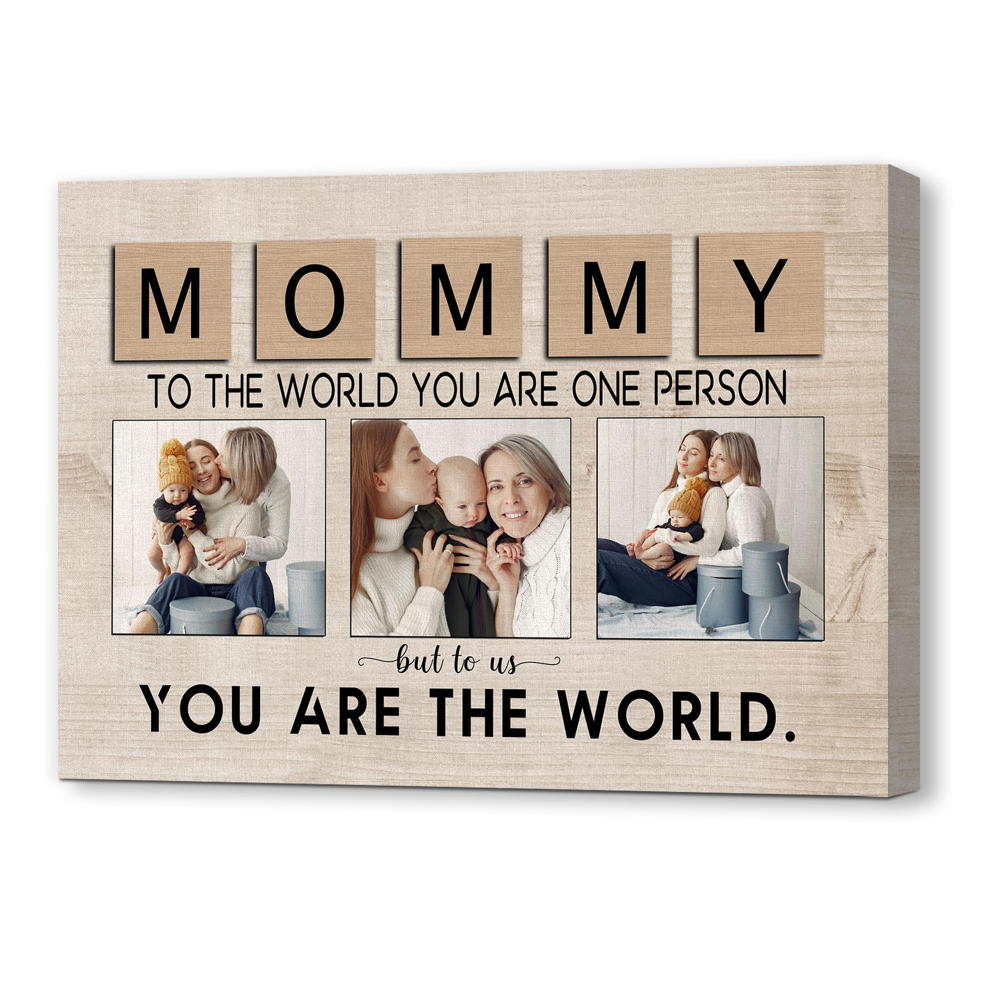 **Personalized Mother's Day & Birthday Gifts for Mom - Custom Photo Canvas with Names - Thoughtful Present from Daughter or Son - Perfect for Home Decor, Wall Art, and Special Occasions**
