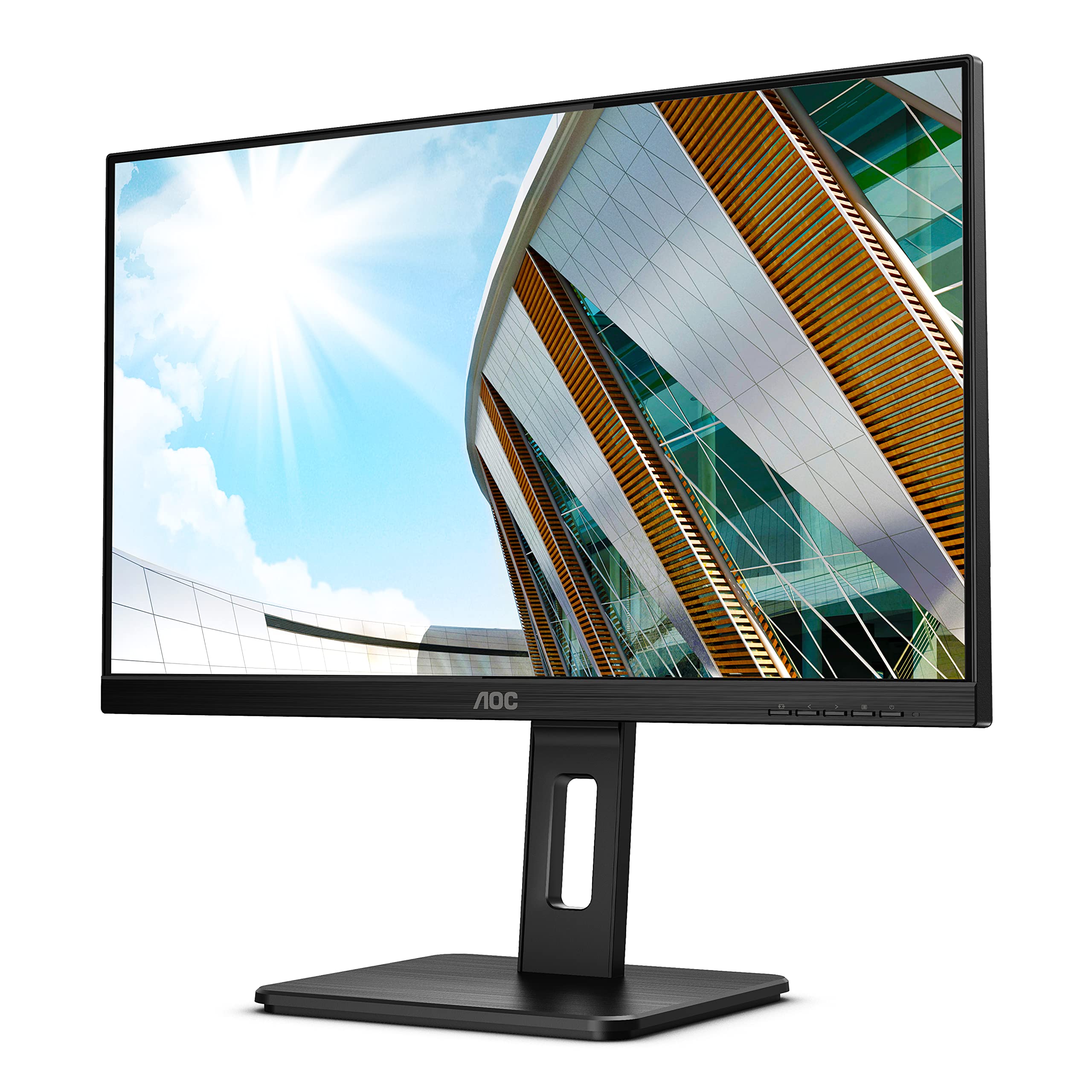 AOC 24P2C 24 Inch USB-C Monitor with Adjustable Height - Full HD 1920x1080, 75Hz, HDMI, DisplayPort, USB Hub - Ideal for Home Office, Gaming & Productivity (Black)
