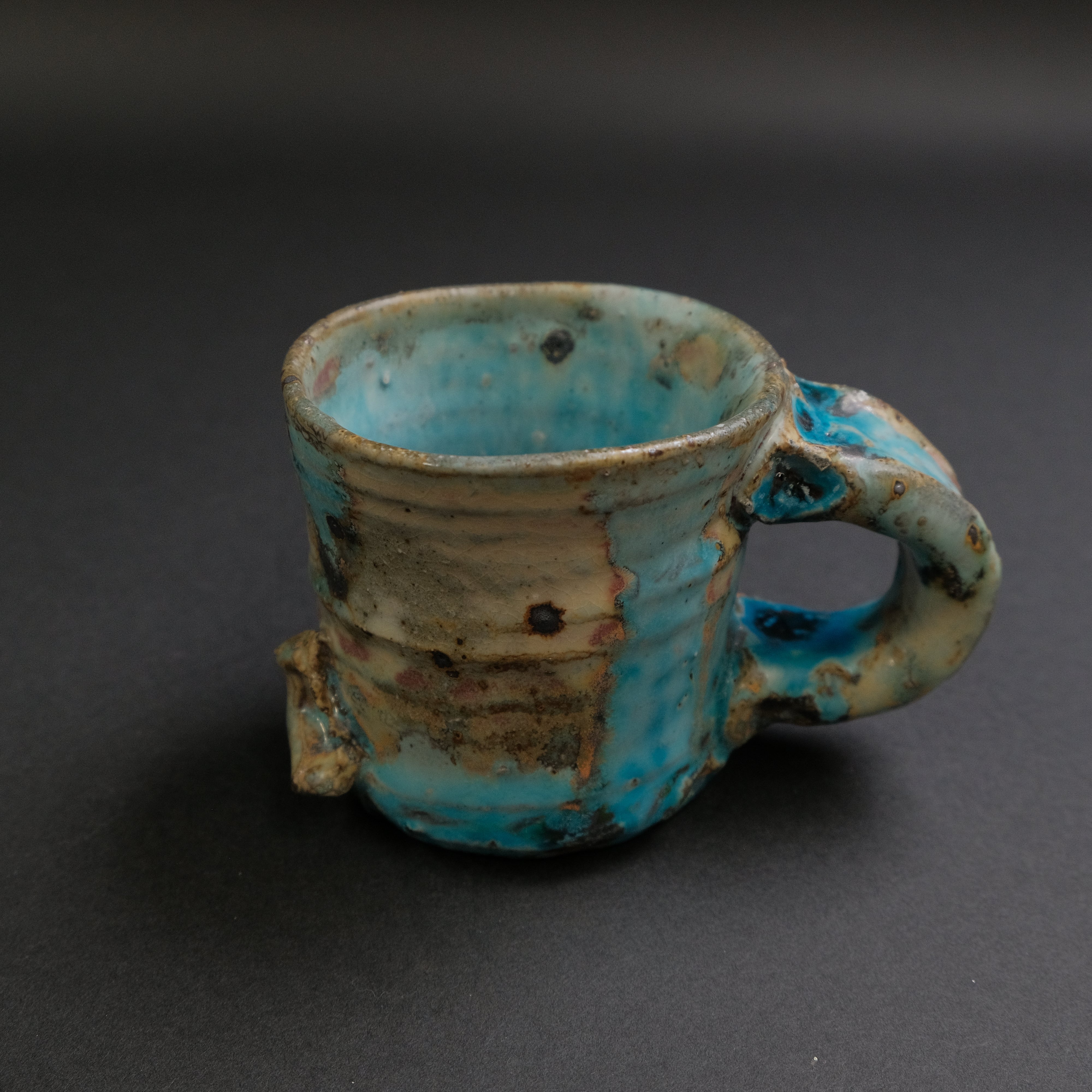 Premium Japanese Igayaki Blue Zundo Mug - Handcrafted Ceramic Tea Cup for Matcha, Coffee & Hot Drinks - Perfect for Home, Office & Gifting