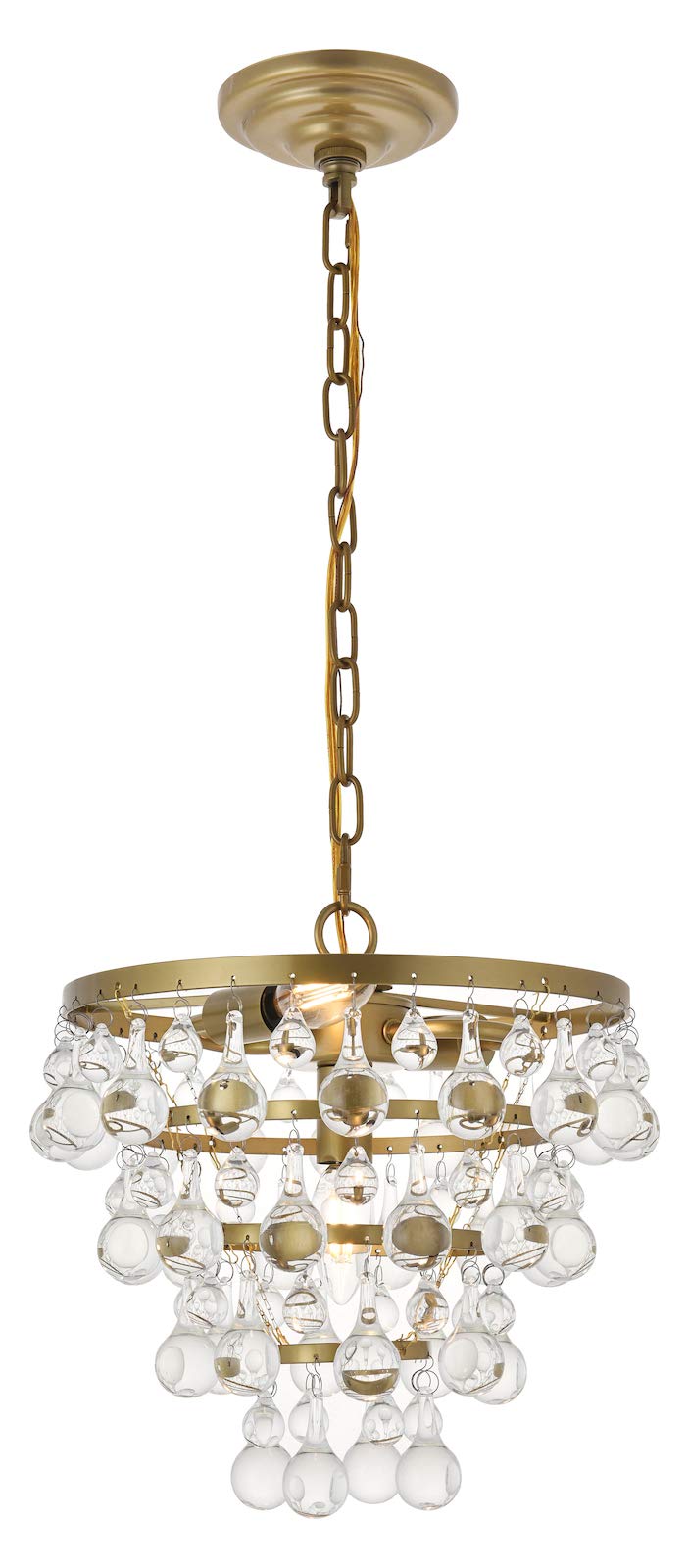 Kora 3-Light Brass Pendant with Clear Glass Shades - Perfect for Dining Room, Kitchen Island, and Entryway Lighting