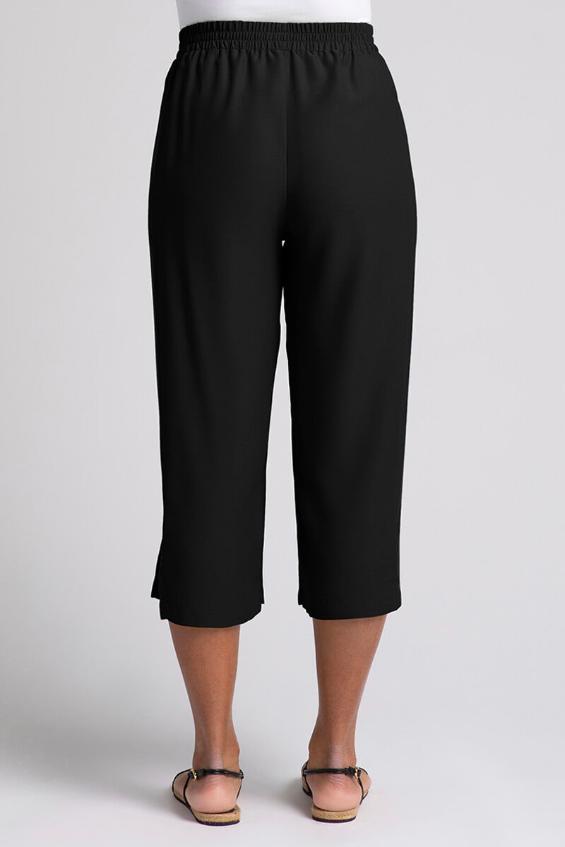Convoy Capri Pant for Women - Stretchy High Waist Black Workout Pants | Perfect for Yoga, Running & Lounge Wear