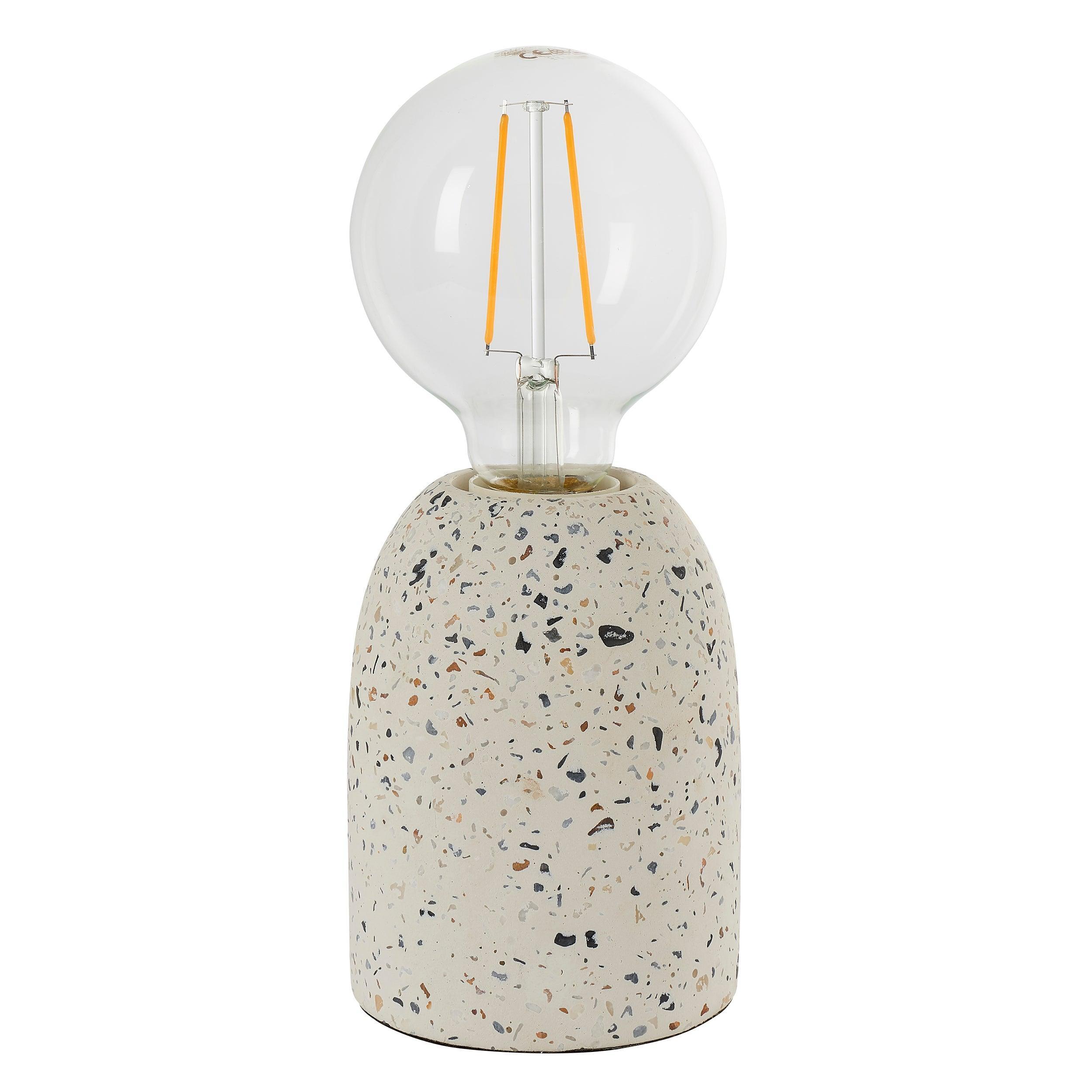 Endon Terrazzo 1 Light White Table Lamp - Modern Terrazzo Base Desk Lamp for Bedroom, Living Room & Office Decor - Perfect for Nightstands, Side Tables & Workspaces